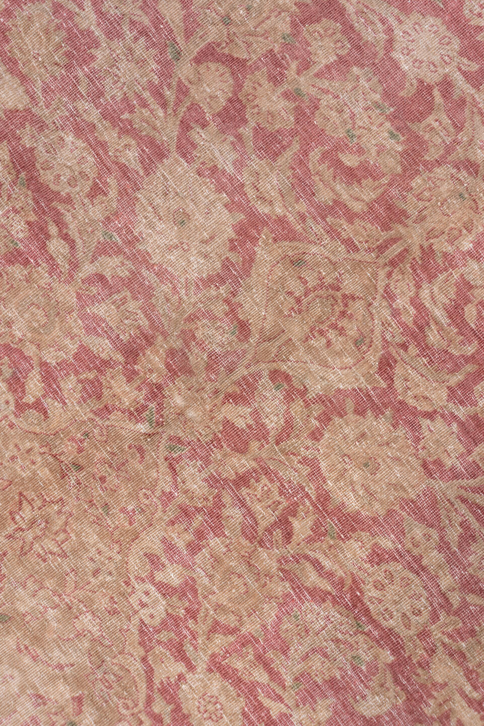 9' x 13' one-of-a-kind handmade vintage Kashan large size rug. Color palette: rose, ivory, blush, taupe, dusty pink, beige