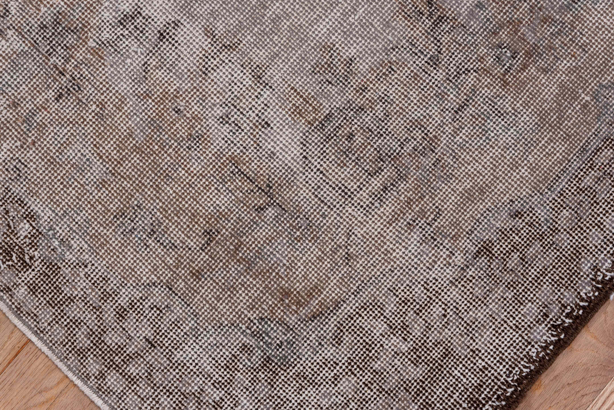 4' x 6' one-of-a-kind handmade vintage Oushak rug. Color palette: taupe, brown, ivory, charcoal, beige, gray, black