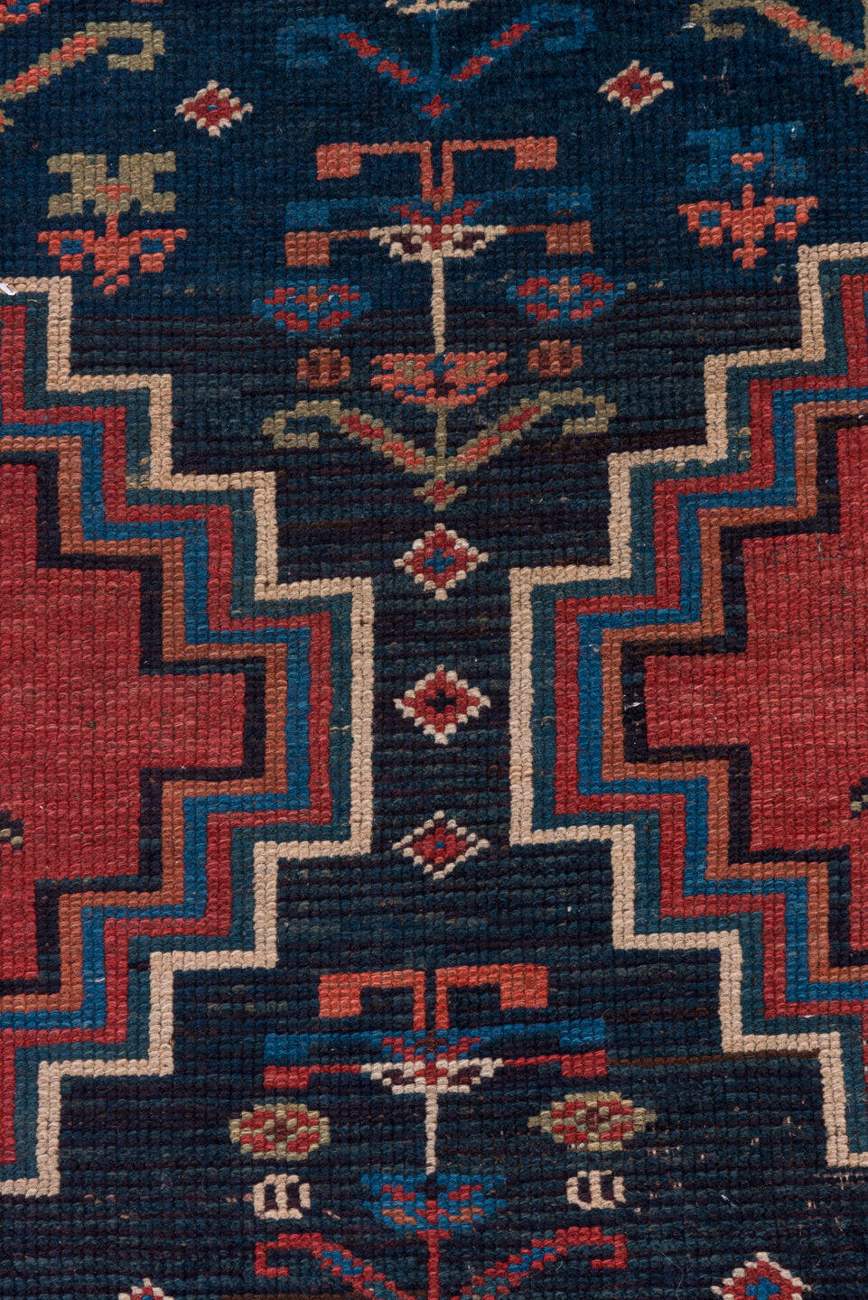 2' x 12' one-of-a-kind handmade antique Malayer runner rug. Color palette: rust, navy, ivory, camel, slate, rose, terracotta
