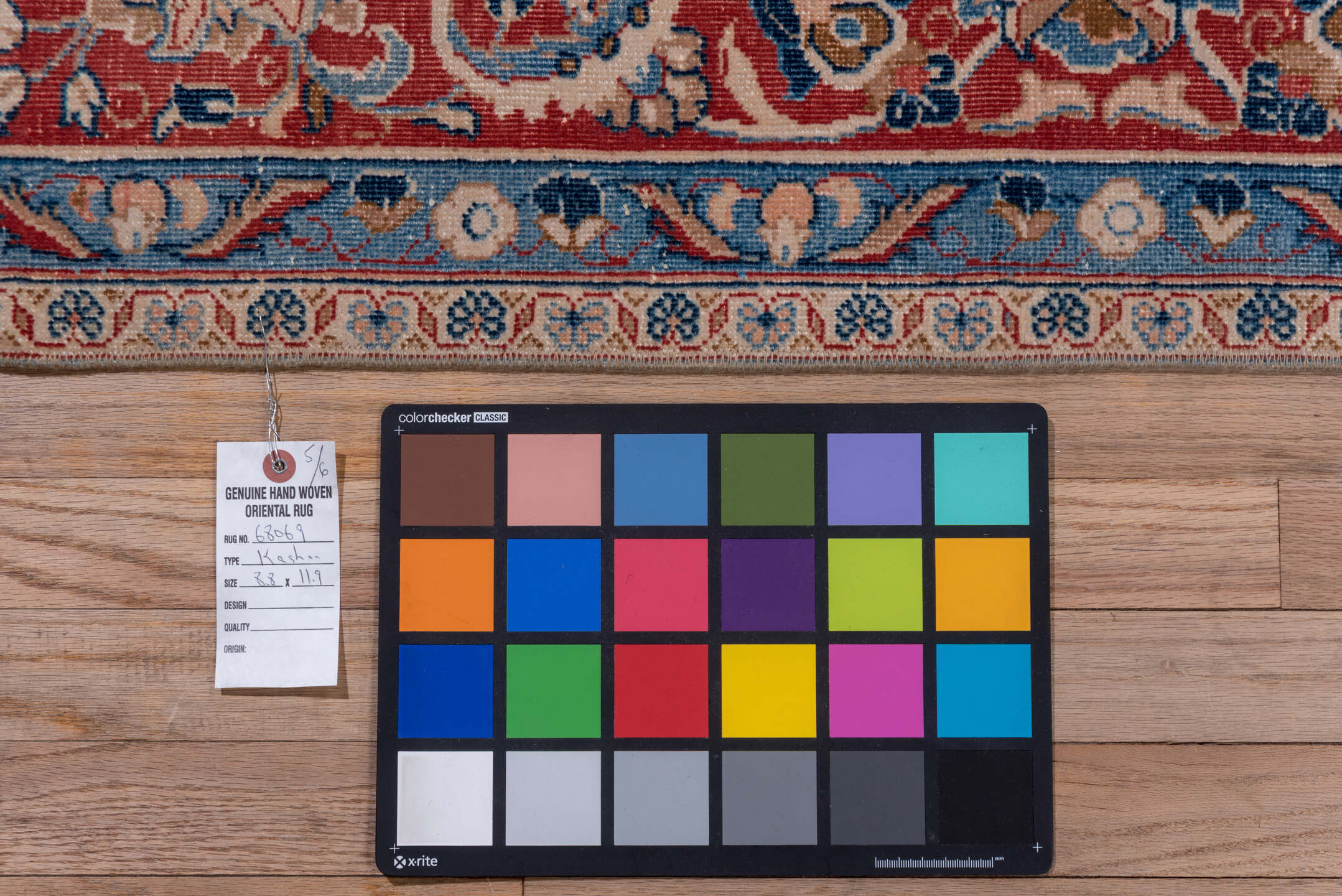 8' x 11' one-of-a-kind handmade vintage Kashan large size rug. Color palette: blue, brown, fiord, gray, light slate gray