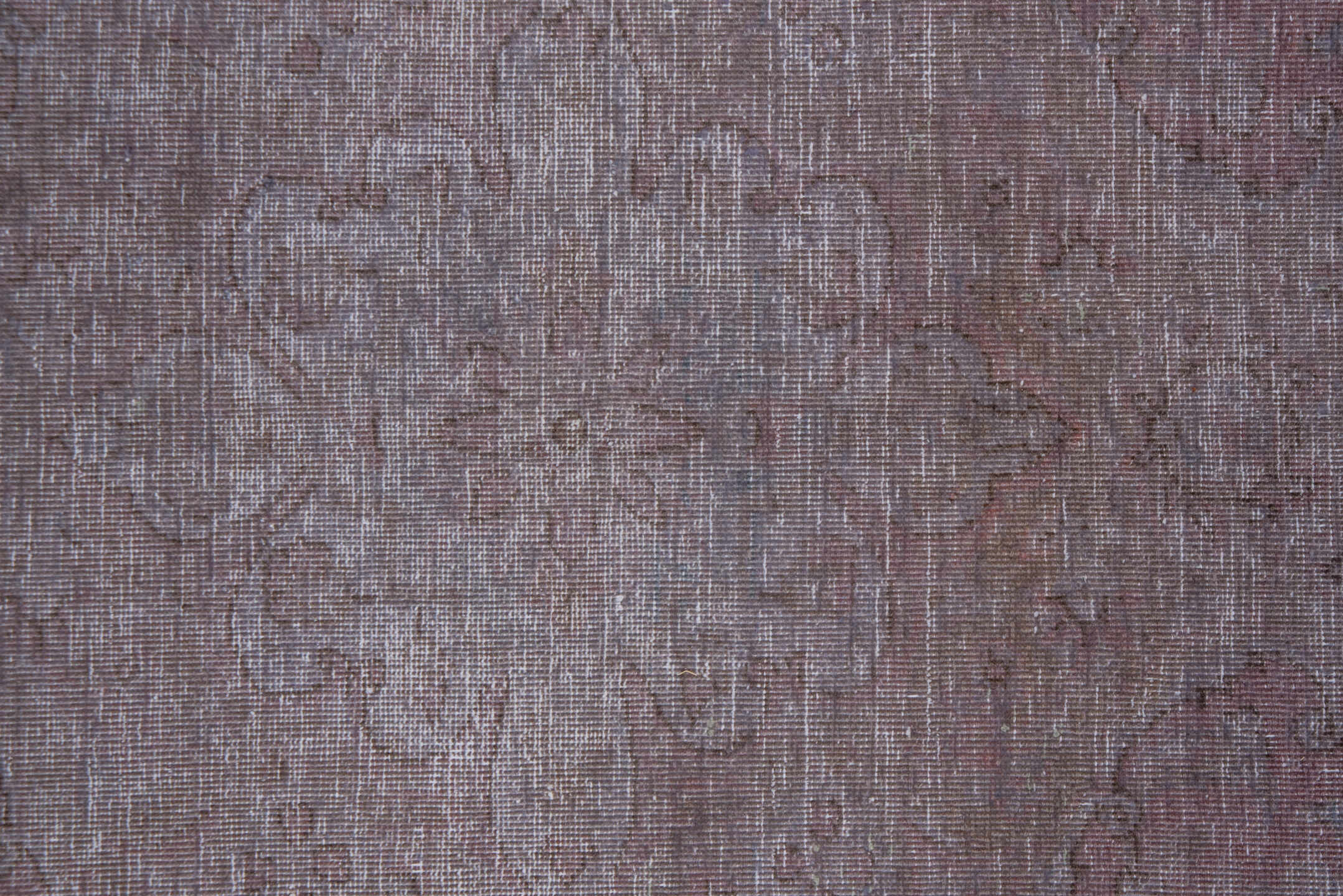 9' x 12' one-of-a-kind handmade vintage Overdyed large size rug. Color palette: lavender, rose, mauve, dusty pink, taupe