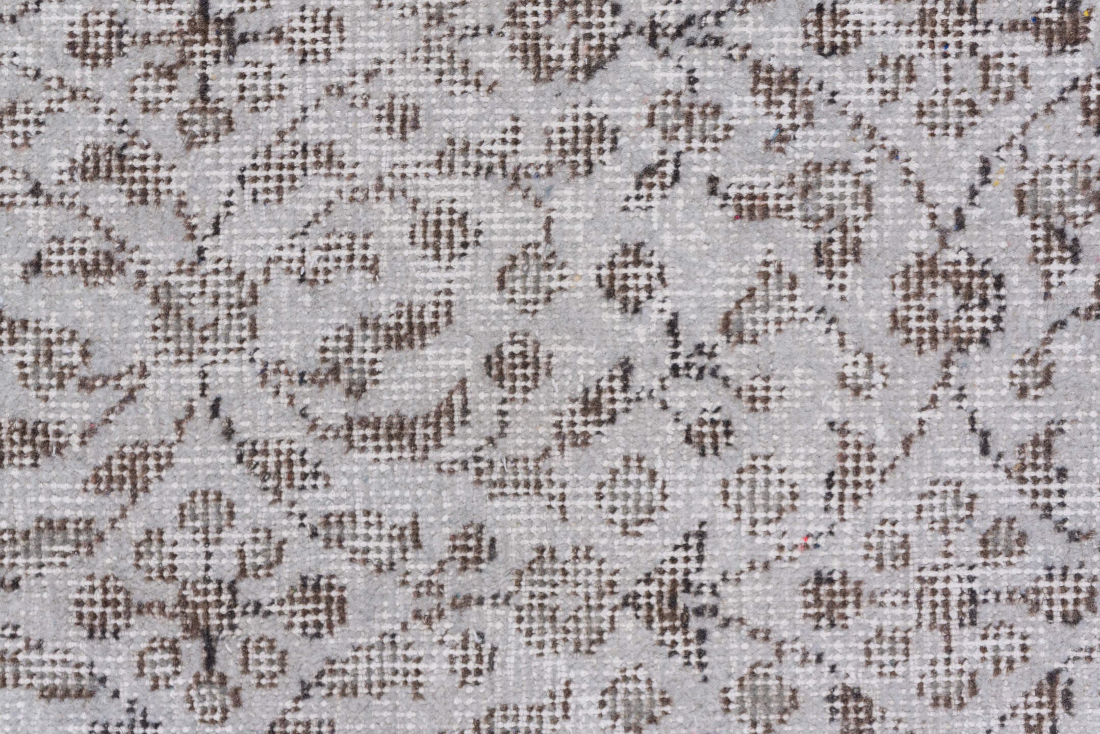 3' x 6' one-of-a-kind handmade vintage Overdyed small size rug. Color palette: taupe, ivory, brown, greige, beige, gray