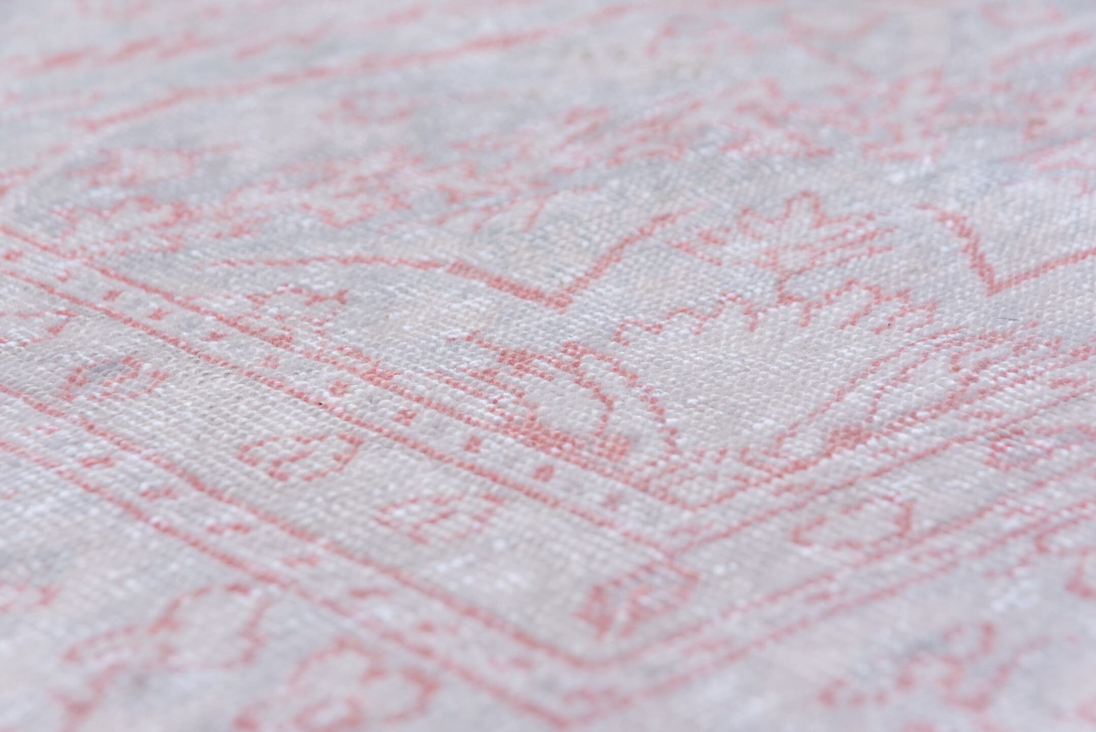 8' x 12' one-of-a-kind handmade vintage Sivas large size rug. Color palette: ivory, blush, pale pink, silver, taupe, pink