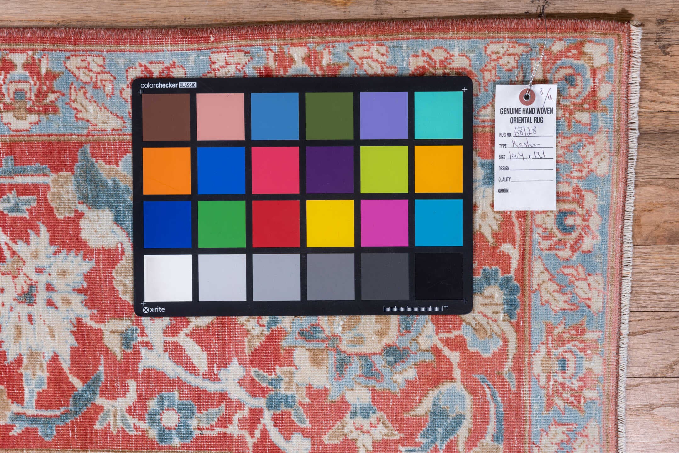 10' x 13' one-of-a-kind handmade vintage Kashan large size rug. Color palette: ivory, coral, sky blue, brick red, dusty rose