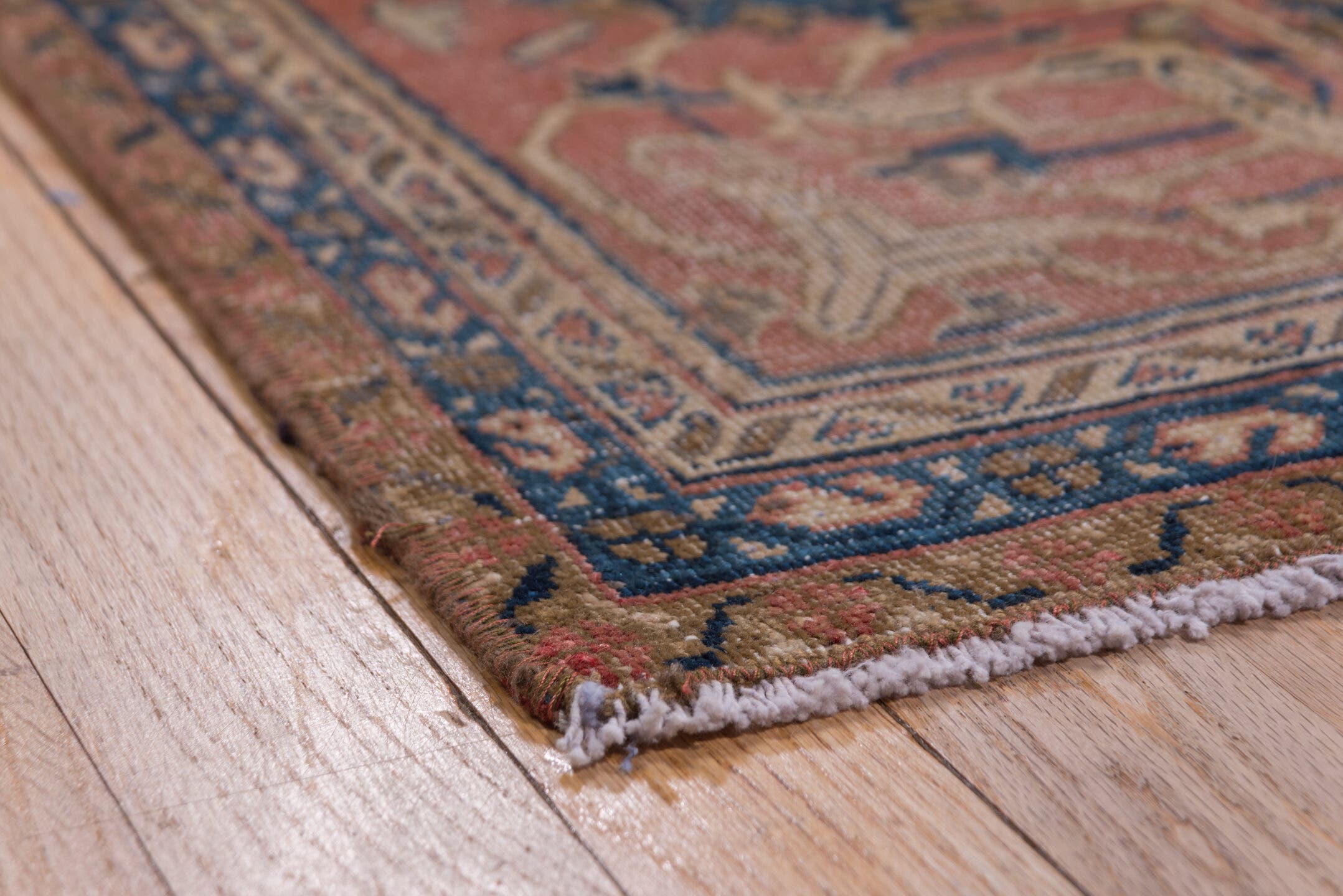 8' x 12' one-of-a-kind handmade vintage Kashan large size rug. Color palette: charcoal, rust, ivory, navy, rose, taupe