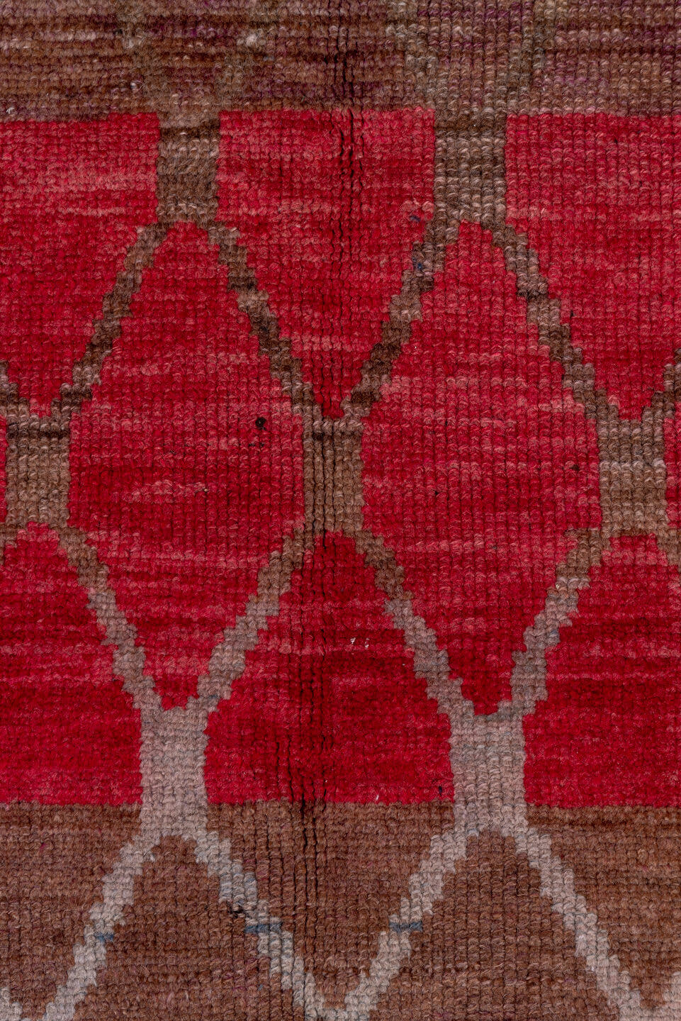 4' x 12' one-of-a-kind handmade vintage Kars runner rug. Color palette: rose, blush, charcoal, raspberry, taupe, mauve