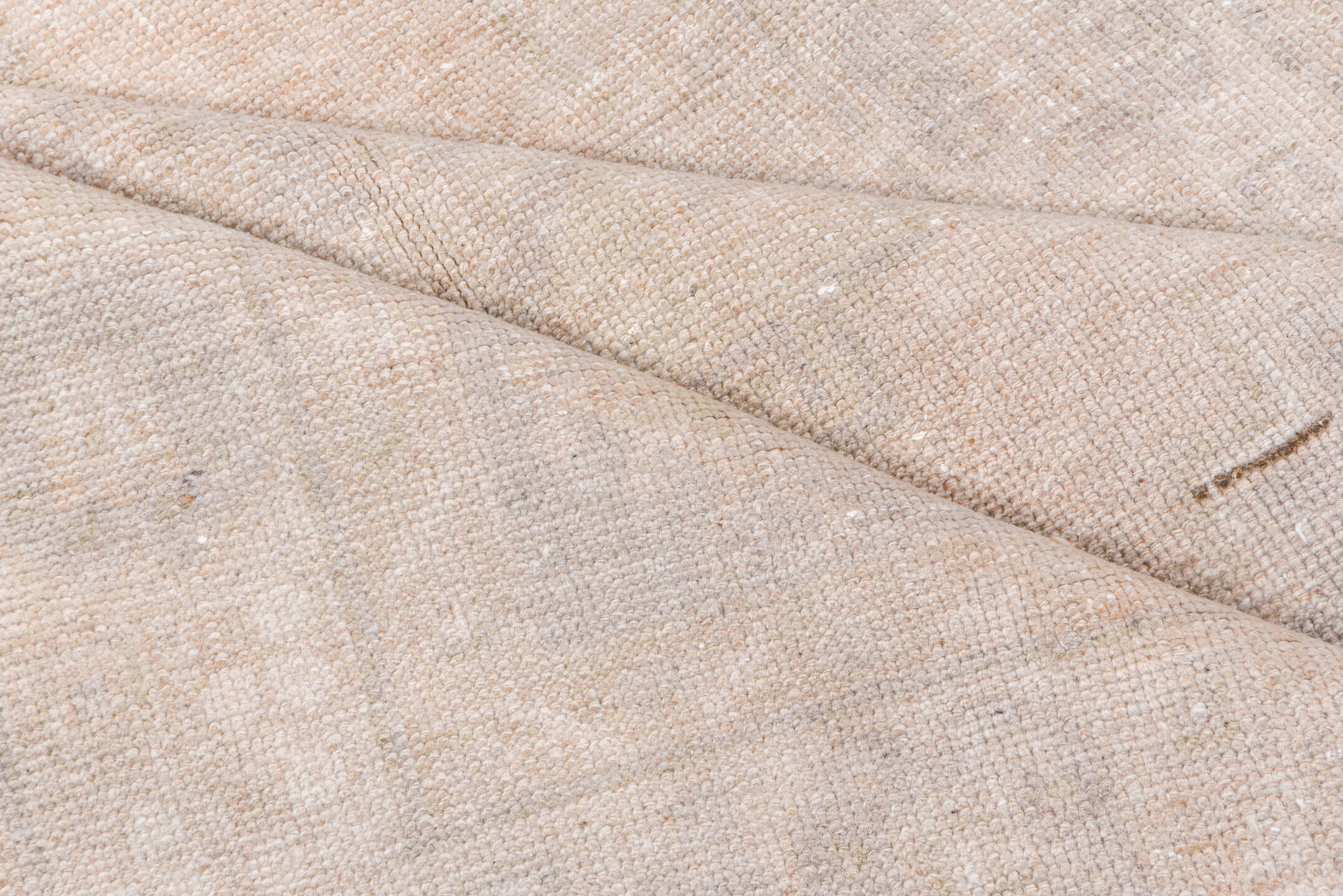 3' x 6' one-of-a-kind handmade vintage Oushak small size rug. Color palette: brown, gray, light gray, off-white, pink, snow