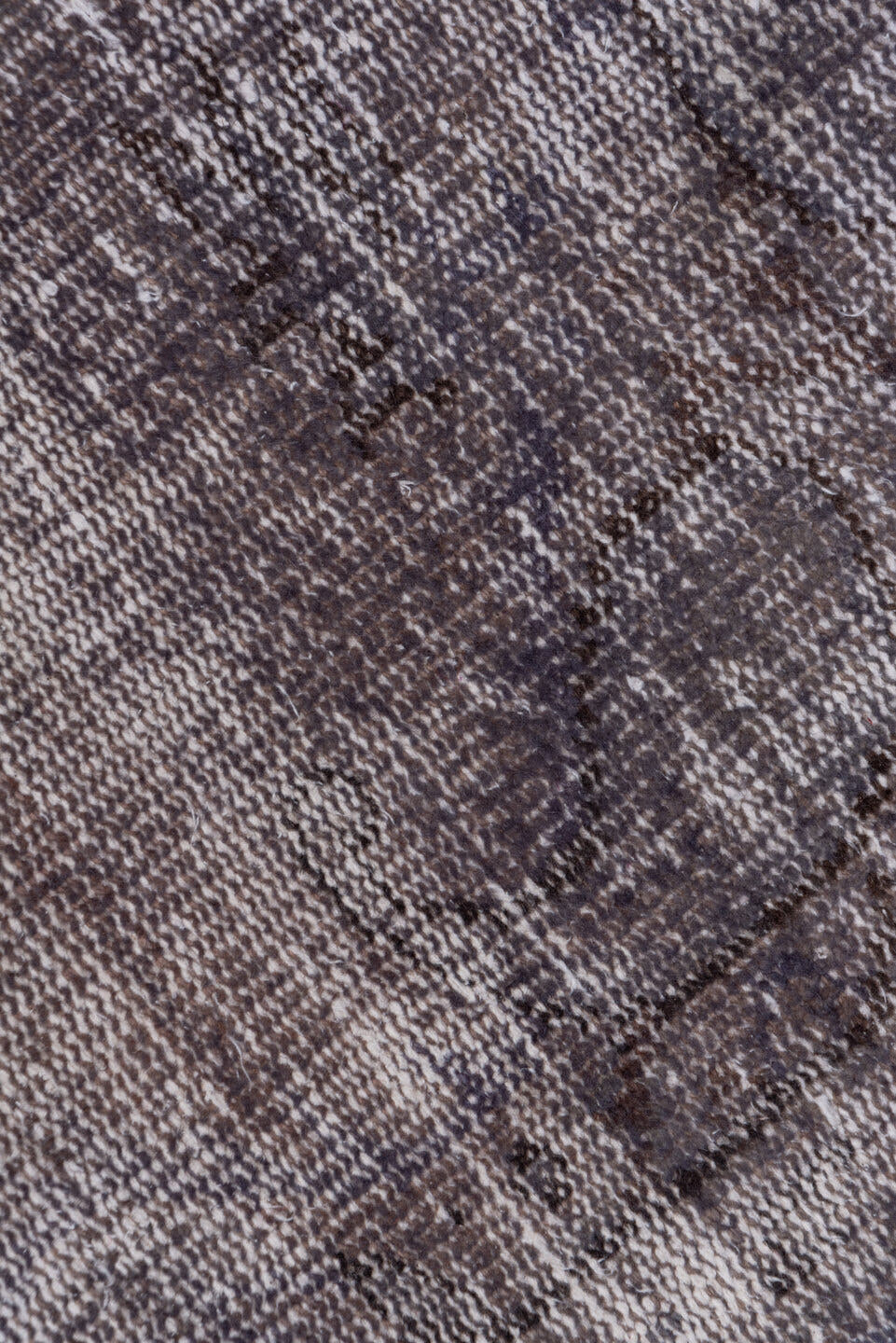 2' x 9' one-of-a-kind handmade vintage Overdyed runner rug. Color palette: taupe, charcoal, gray, ivory, beige, black