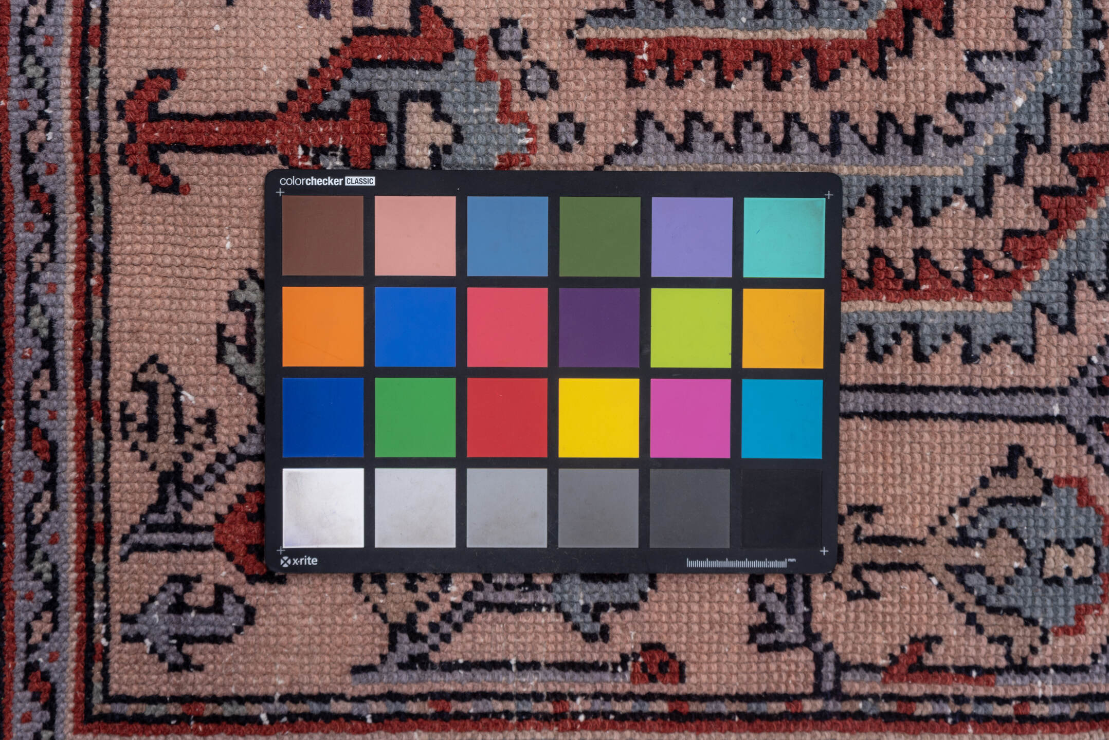 7' x 9' one-of-a-kind handmade vintage Oushak rug. Color palette: blue, brown, gray, pink, red, rosy brown, wine