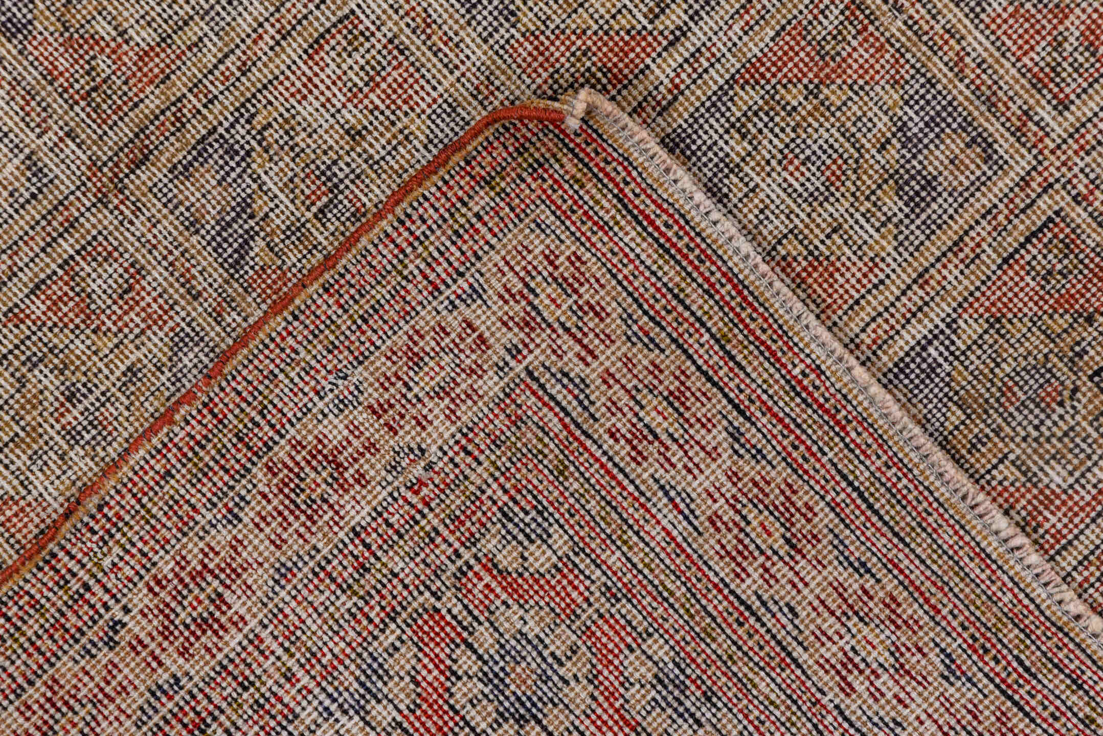4' x 6' one-of-a-kind handmade antique Oushak small size rug. Color palette: rose, taupe, ivory, dusty blue, terra cotta