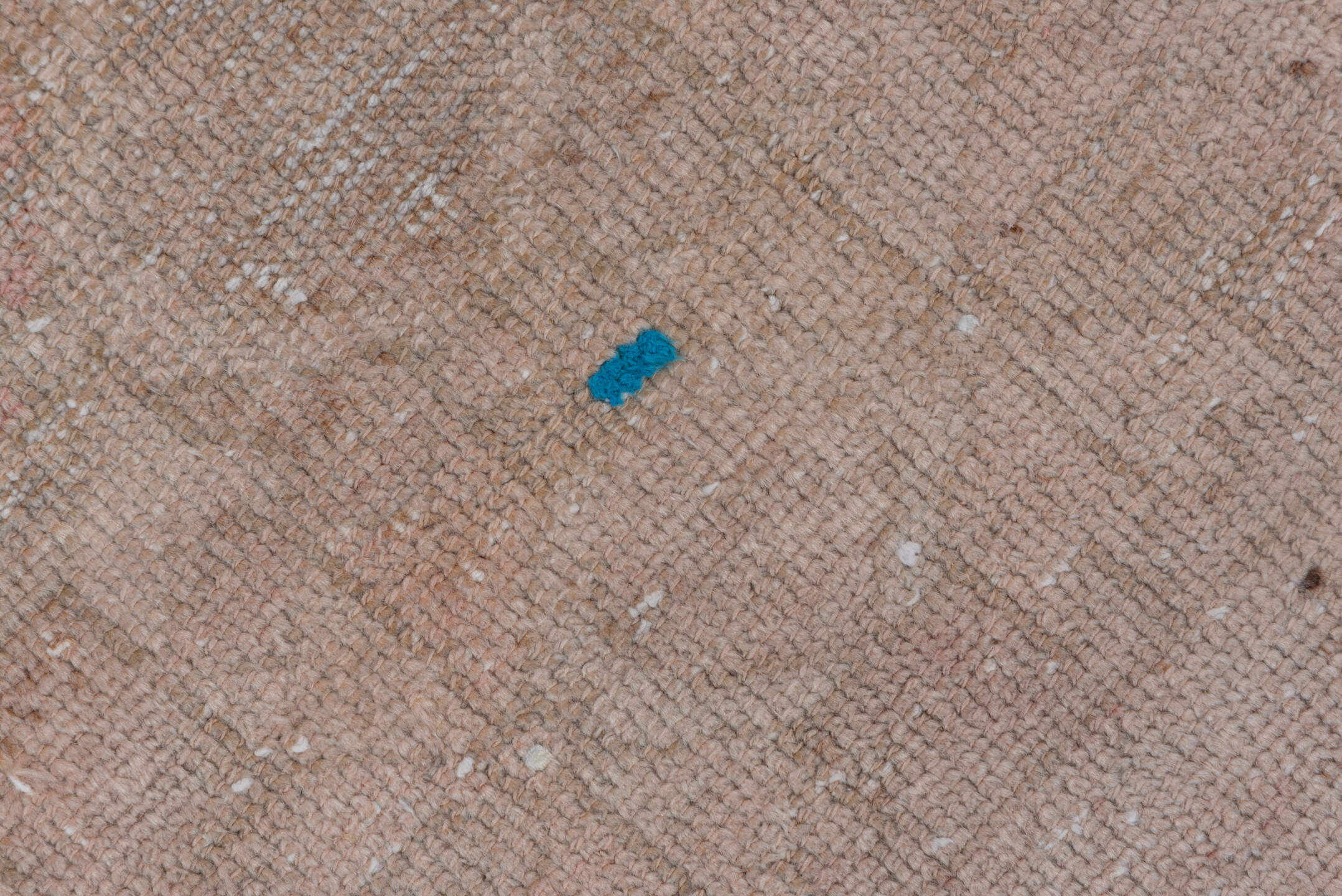 2' x 5' one-of-a-kind handmade vintage Oushak small size rug. Color palette: brown, gray, light gray, off-white, pink, snow