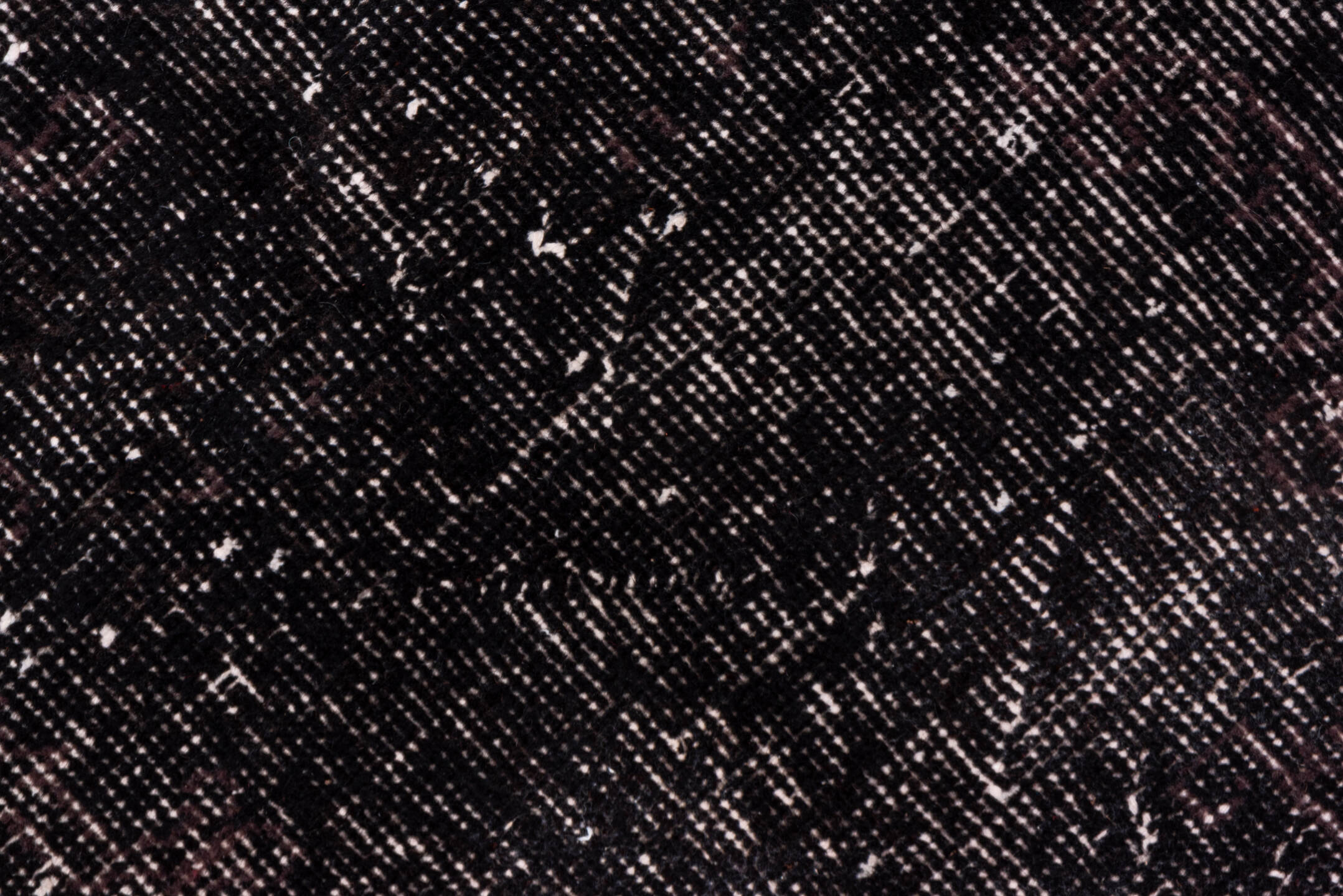 3' x 10' one-of-a-kind handmade vintage Overdyed runner rug. Color palette: black, charcoal, dark gray, dim gray, gray