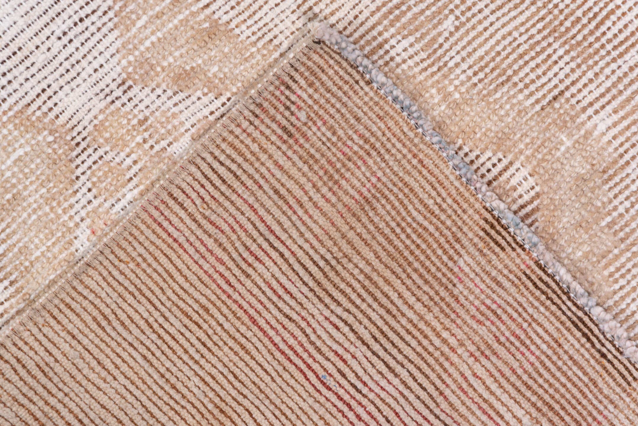 2' x 13' one-of-a-kind handmade vintage Oushak runner rug. Color palette: ivory, blush, sand, taupe, peach, pink, beige