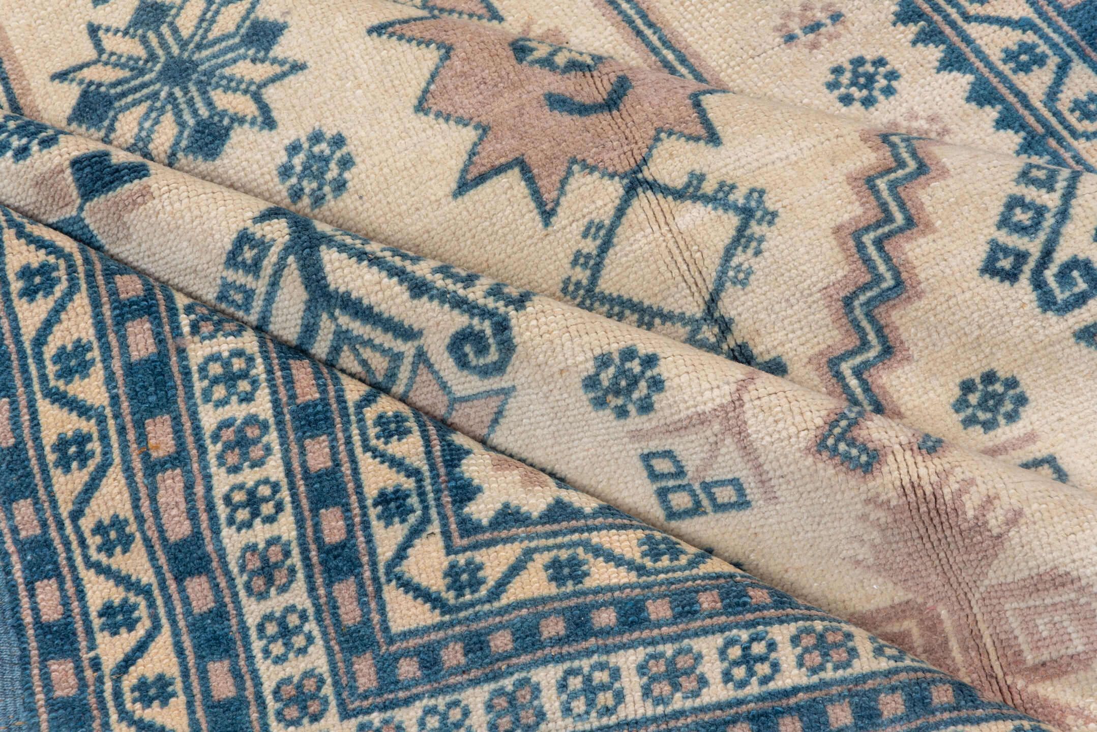 3' x 7' one-of-a-kind handmade vintage Oushak rug. Color palette: arapawa, blue, brown, dark gray, dim gray, gainsboro, gray