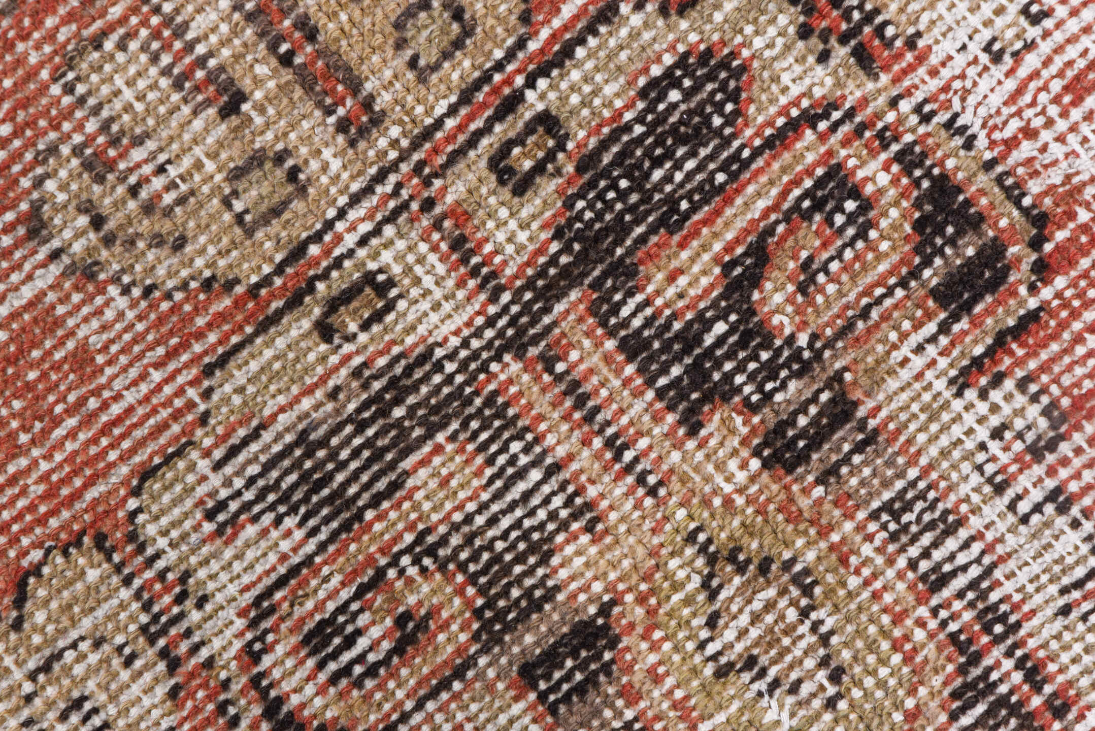 8' x 12' one-of-a-kind handmade vintage Oushak large size rug. Color palette: coral, ivory, charcoal, blush, taupe, rose