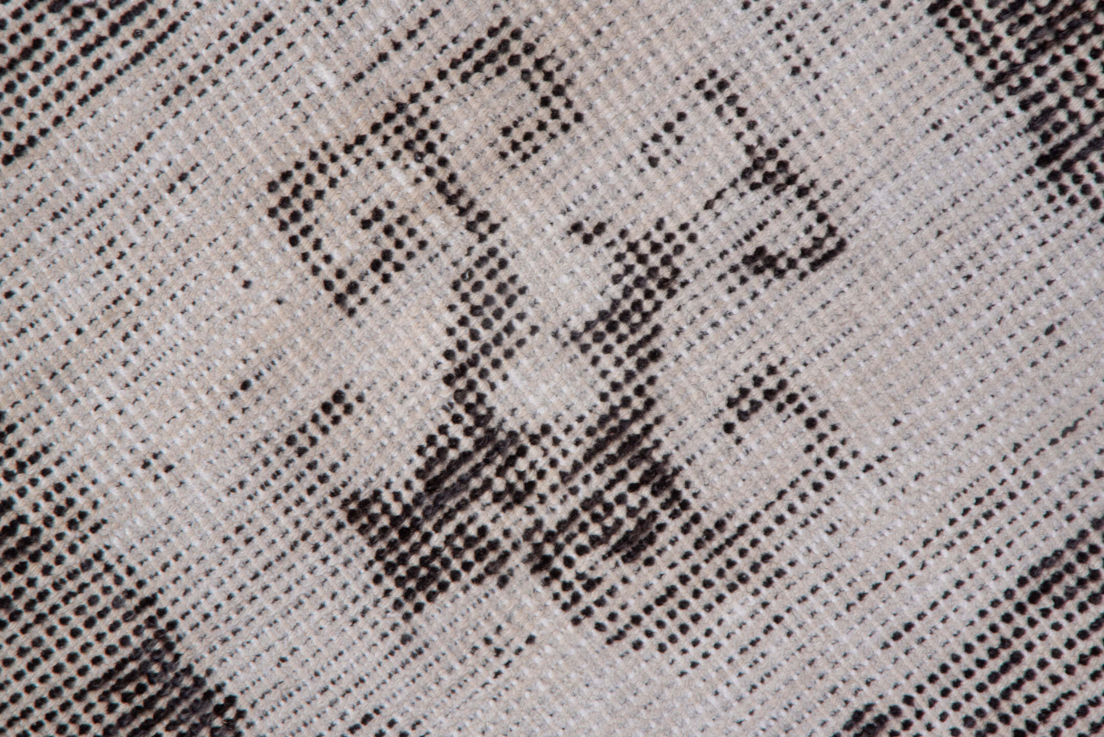 2' x 9' one-of-a-kind handmade vintage Oushak runner rug. Color palette: black, gray, light gray, off-white, pink, silver