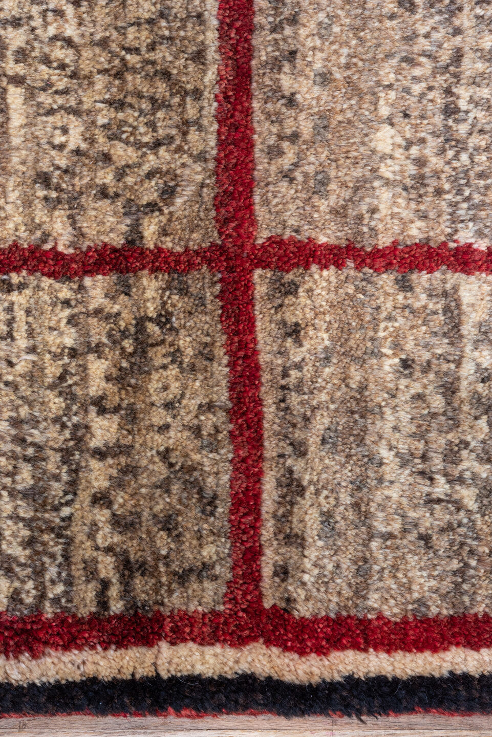 3' x 5' one-of-a-kind handmade antique Gabbe small size rug. Color palette: taupe, camel, rust, ivory, charcoal, brown
