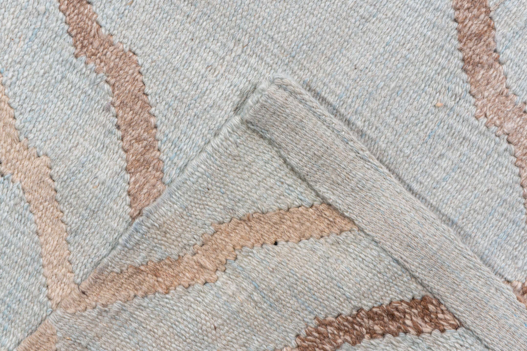 14' x 18' one-of-a-kind handmade vintage Kilim oversize rug. Color palette: ivory, taupe, beige, cream, light gray, gray