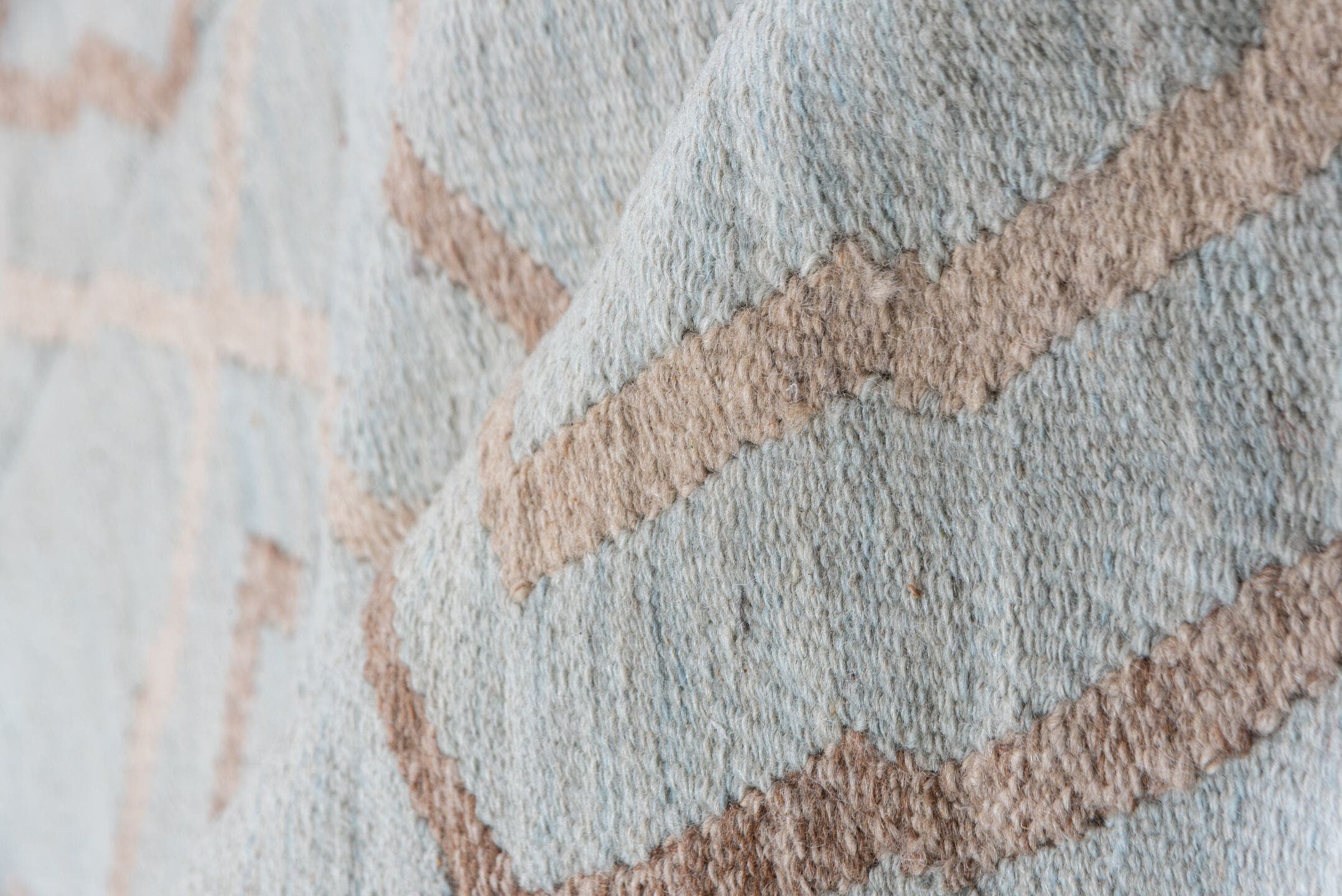 14' x 18' one-of-a-kind handmade vintage Kilim oversize rug. Color palette: ivory, taupe, beige, cream, light gray, gray