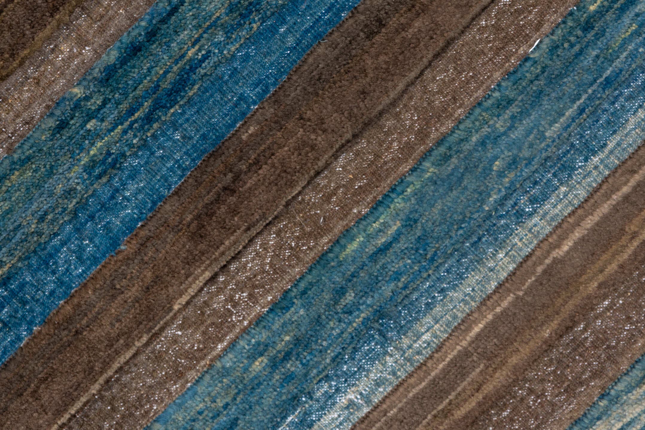 4' x 6' one-of-a-kind handmade vintage Afghan small size rug. Color palette: taupe, teal, sky blue, slate, brown, camel