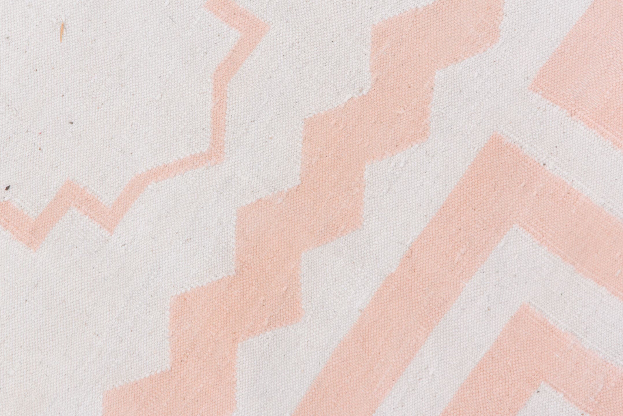 8' x 11' one-of-a-kind handmade vintage Dhurrie large size rug. Color palette: ivory, blush, aqua, pink, teal