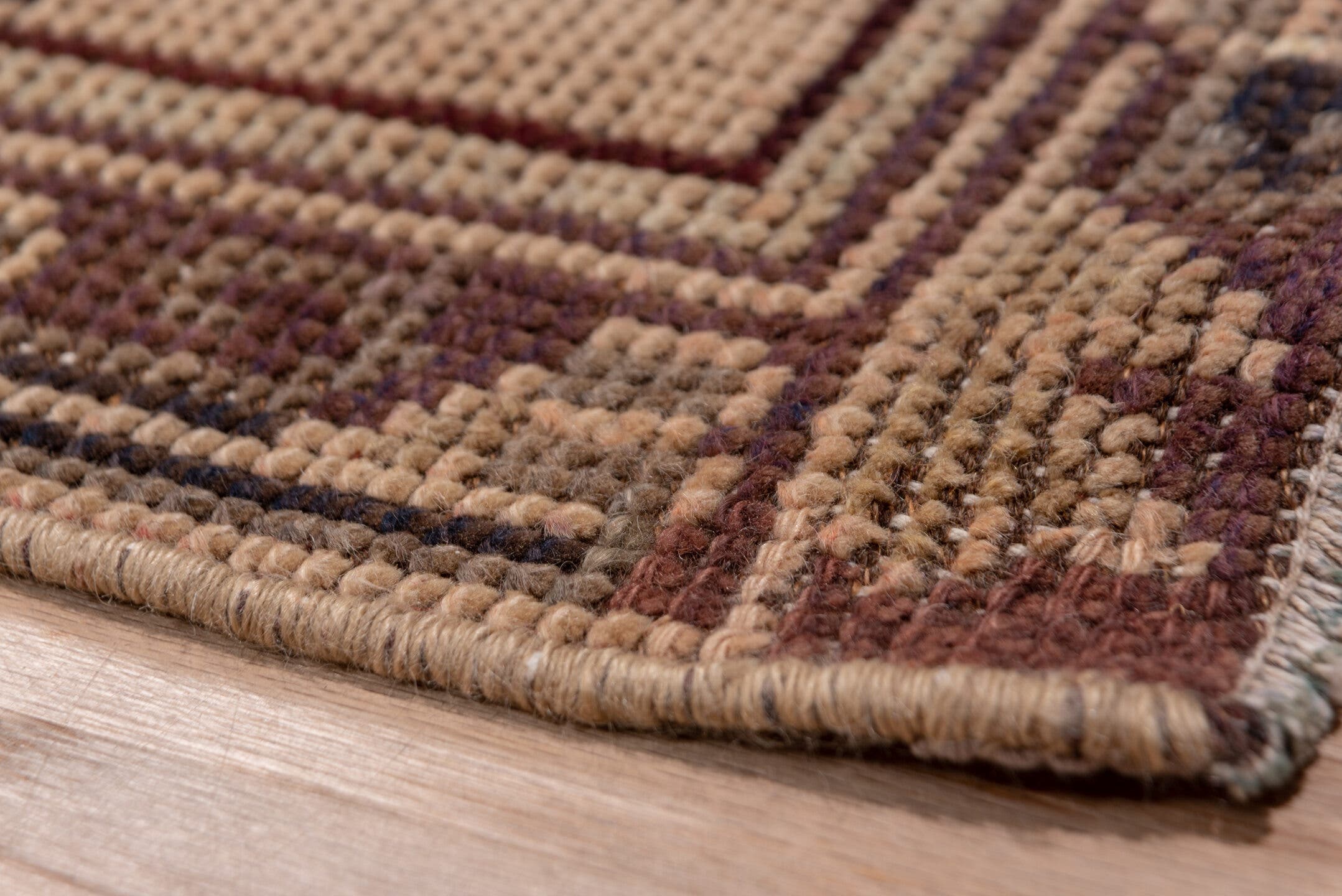 2' x 18' one-of-a-kind handmade antique Oushak runner rug. Color palette: taupe, brown, mauve, beige, gray, pink, purple