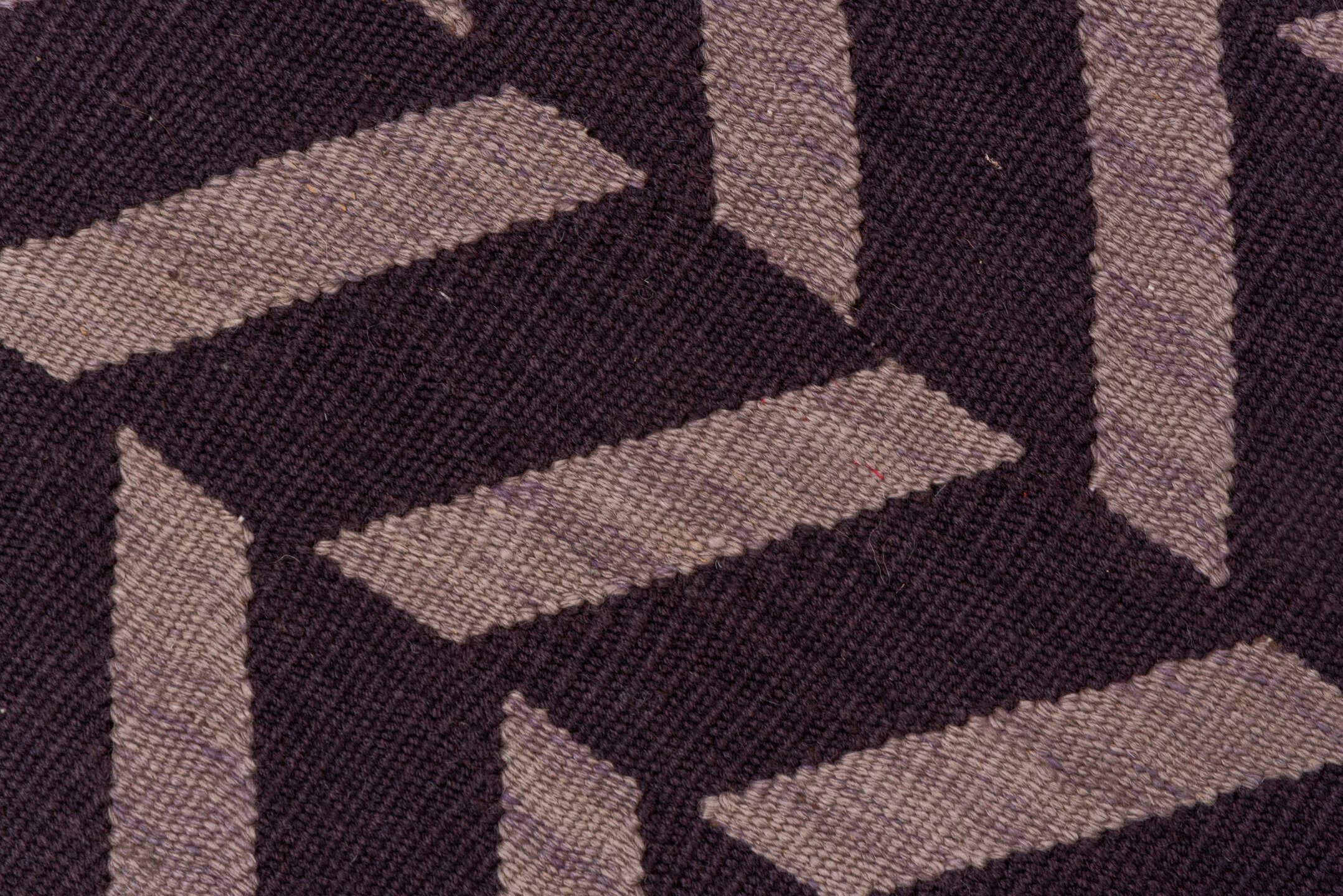 3' x 5' one-of-a-kind handmade vintage Kilim small size rug. Color palette: brown, taupe, beige, gray