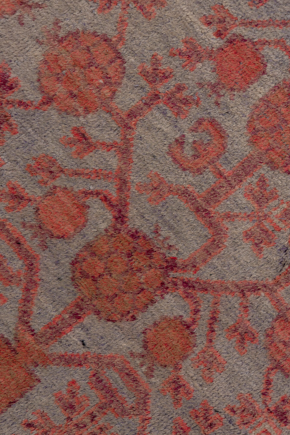 5' x 10' one-of-a-kind handmade vintage Khotan medium size rug. Color palette: rose, rust, taupe, terra cotta, dusty blue