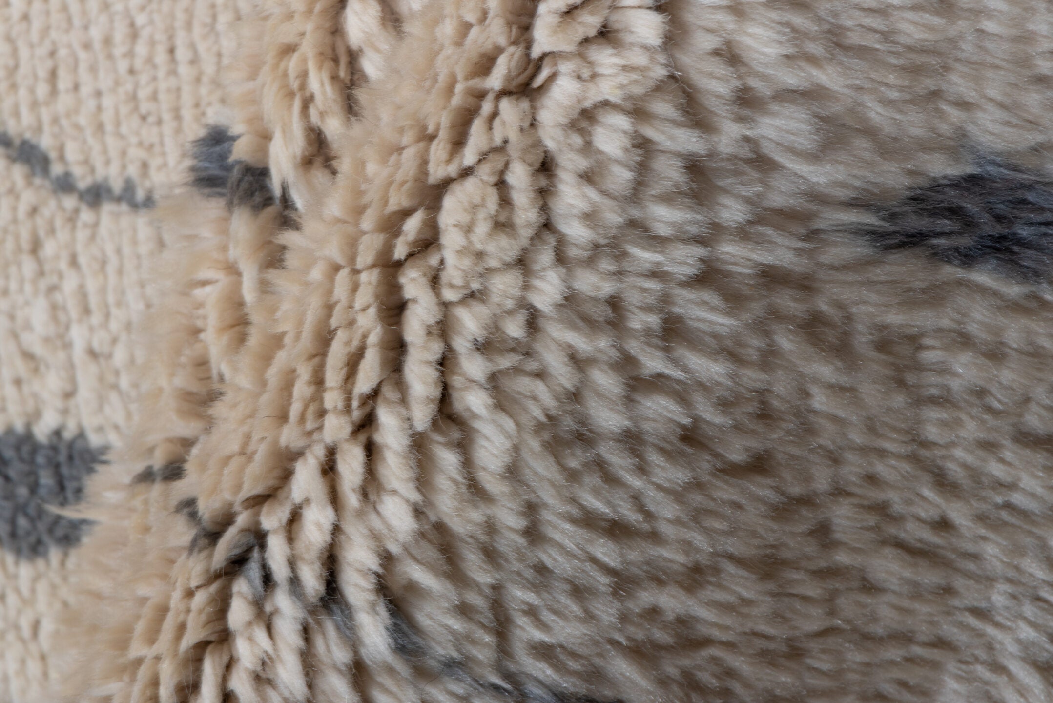 3' x 13' one-of-a-kind handmade vintage Moroccan runner rug. Color palette: antiquewhite, dark gray, gray, light gray, linen