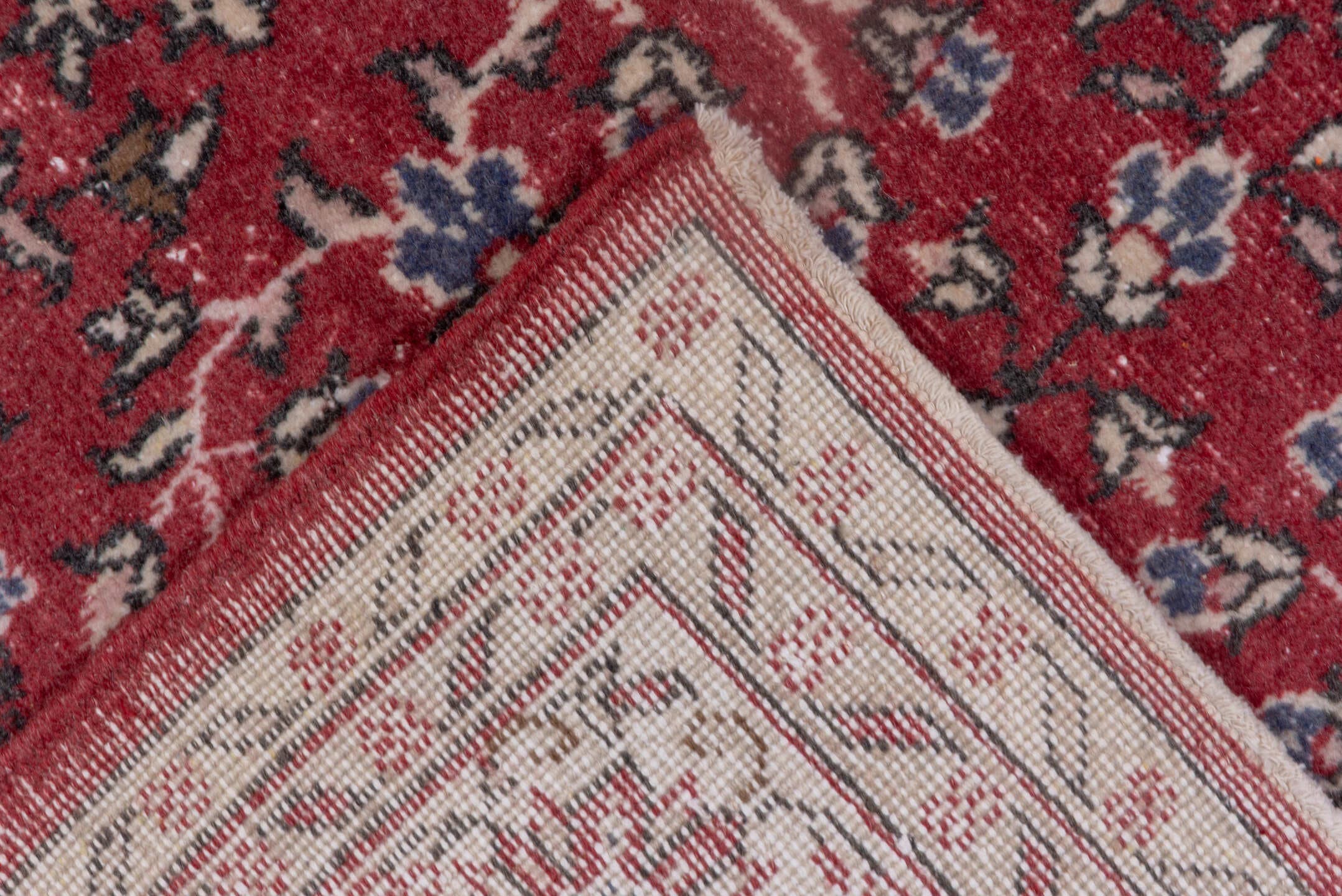9' x 13' one-of-a-kind handmade antique Sparta large size rug. Color palette: red, ivory, rose, navy, slate, burgundy, pink