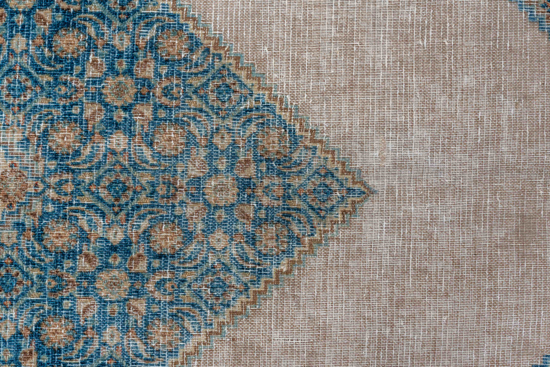 9' x 12' one-of-a-kind handmade antique Tabriz large size rug. Color palette: ivory, sky blue, taupe, beige, slate, camel