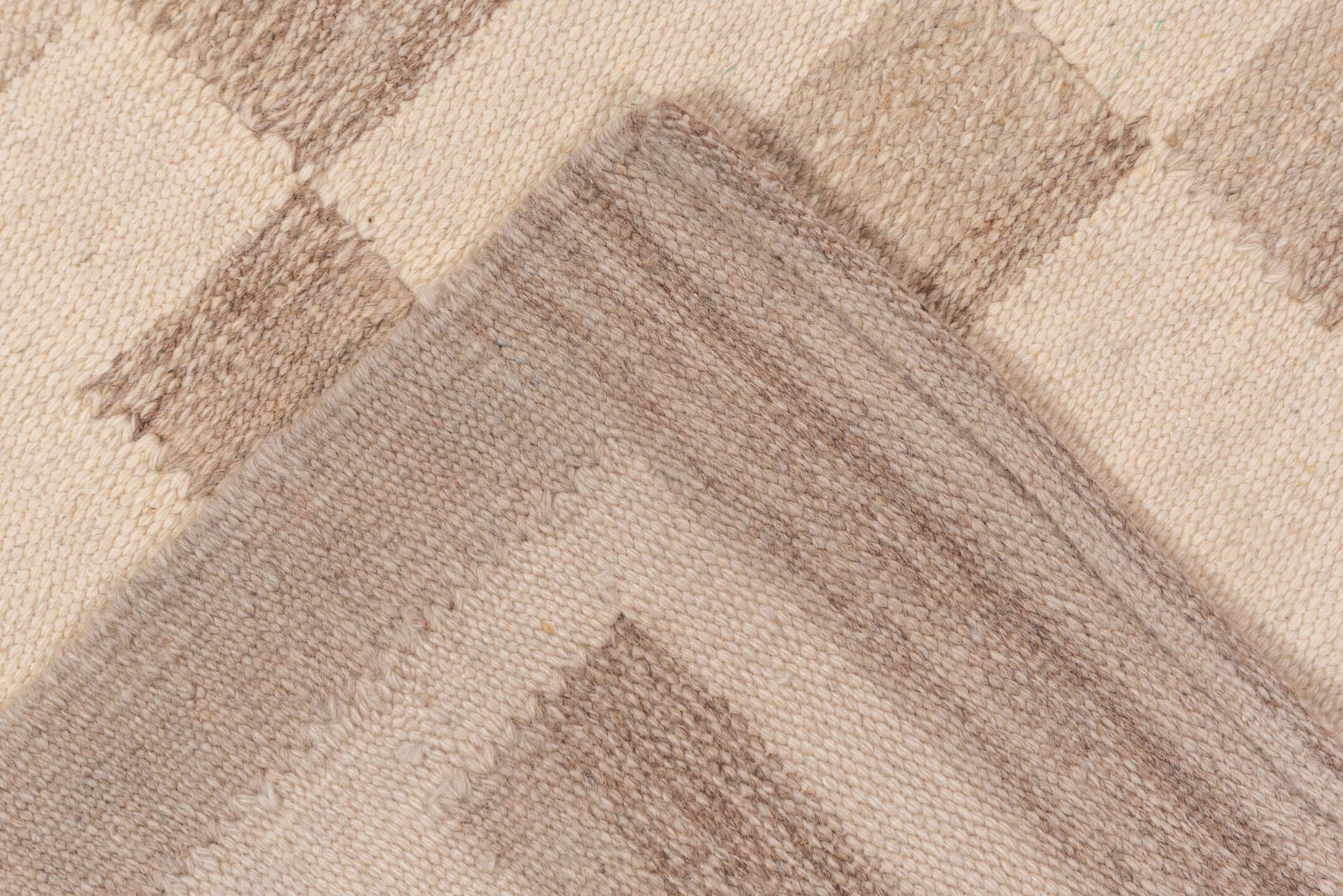 6' x 10' one-of-a-kind handmade vintage Kilim large size rug. Color palette: ivory, taupe, beige, cream, gray