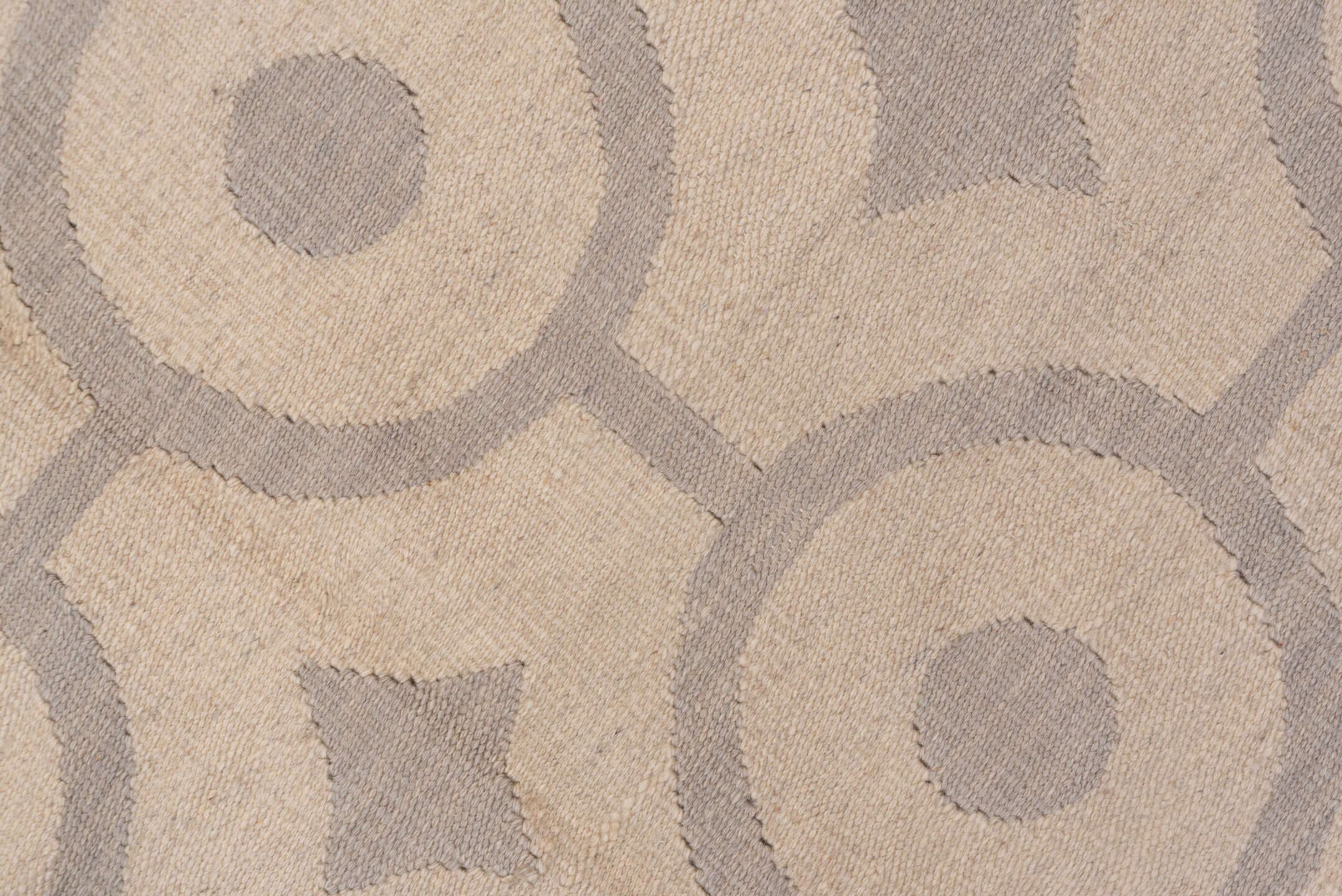 6' x 9' one-of-a-kind handmade vintage Kilim medium size rug. Color palette: ivory, taupe, beige, gray