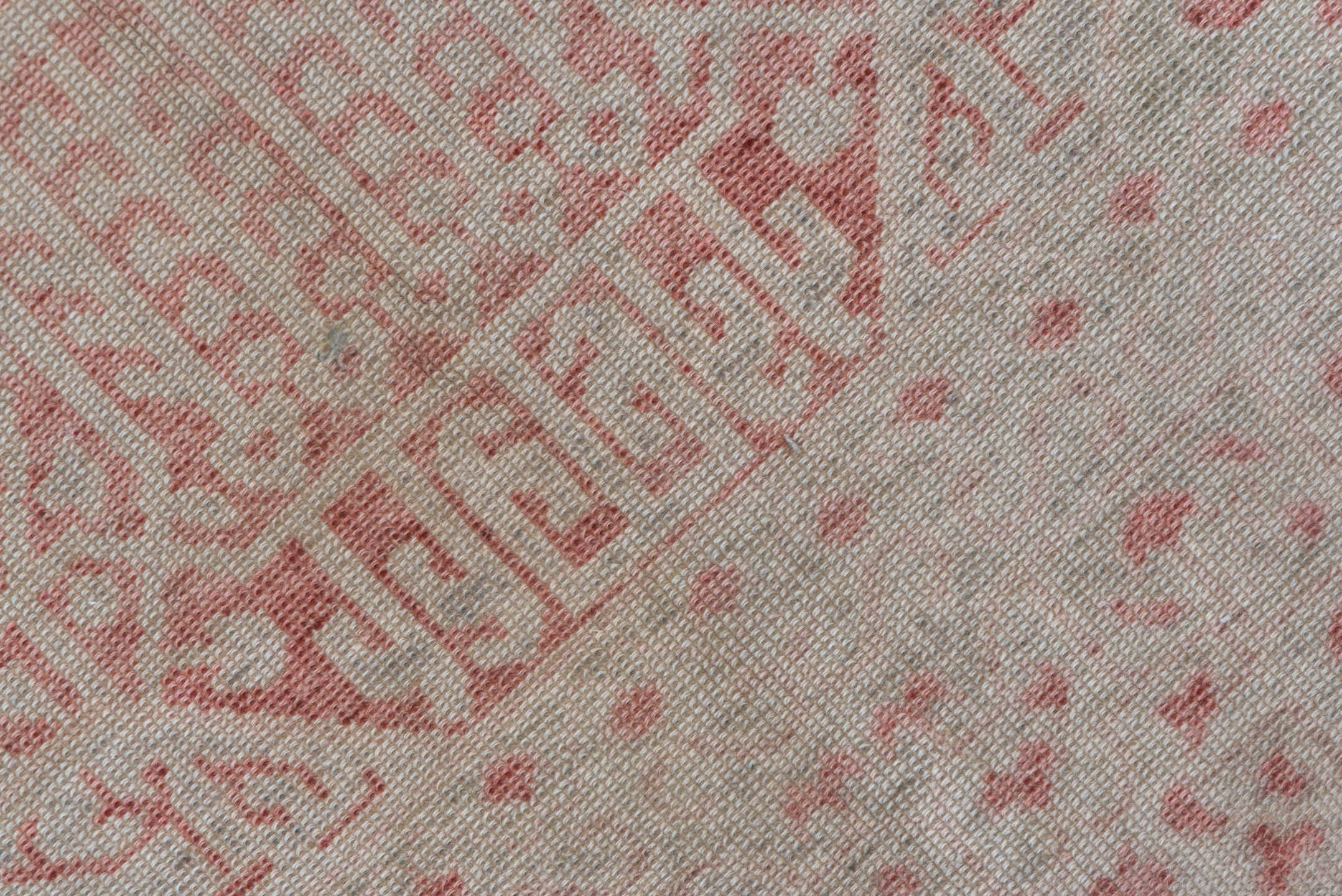 4' x 7' one-of-a-kind handmade vintage Sivas rug. Color palette: blush, taupe, rose, ivory, dusty pink, pink, beige, gray