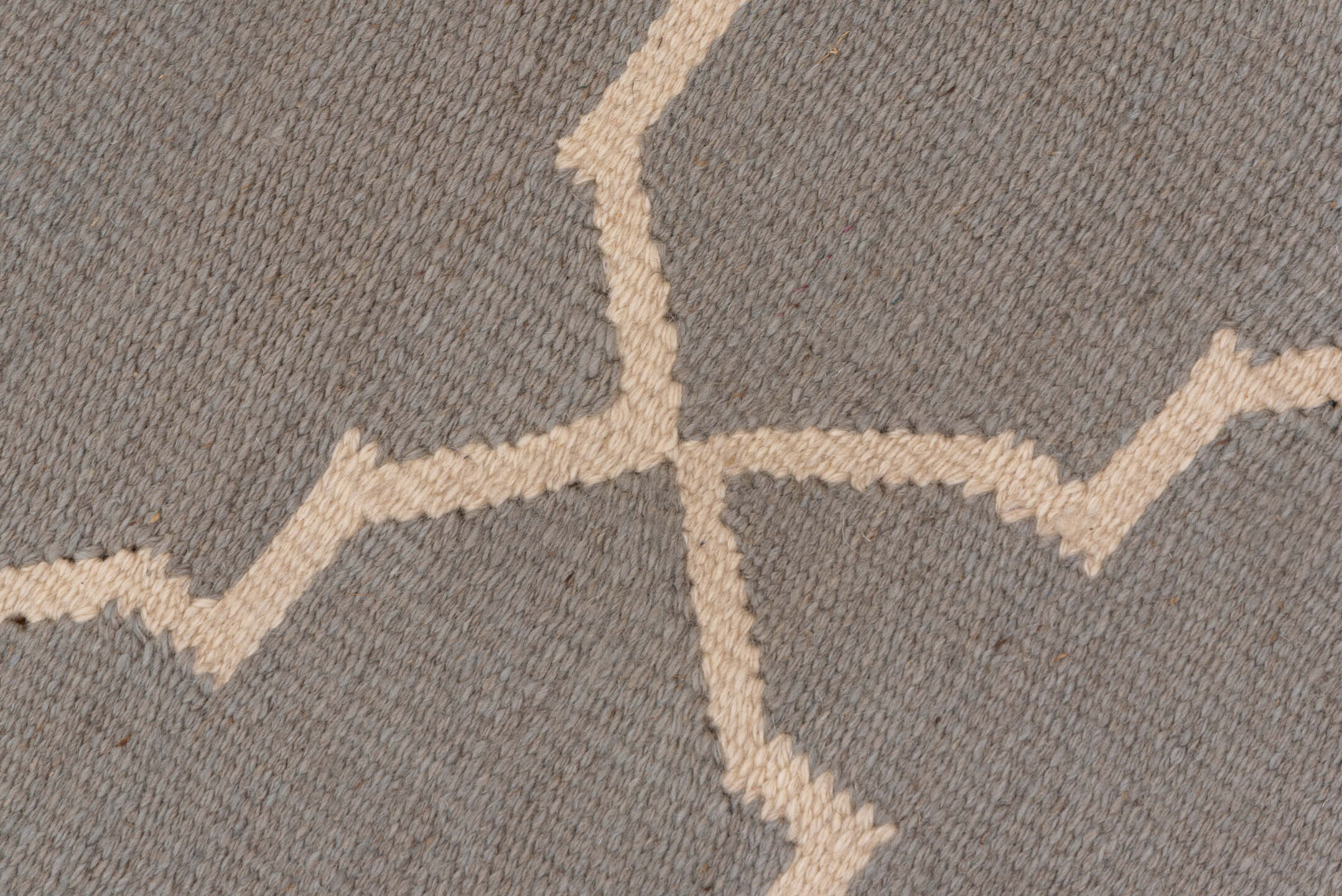 9' x 13' one-of-a-kind handmade vintage Kilim large size rug. Color palette: gray, ivory