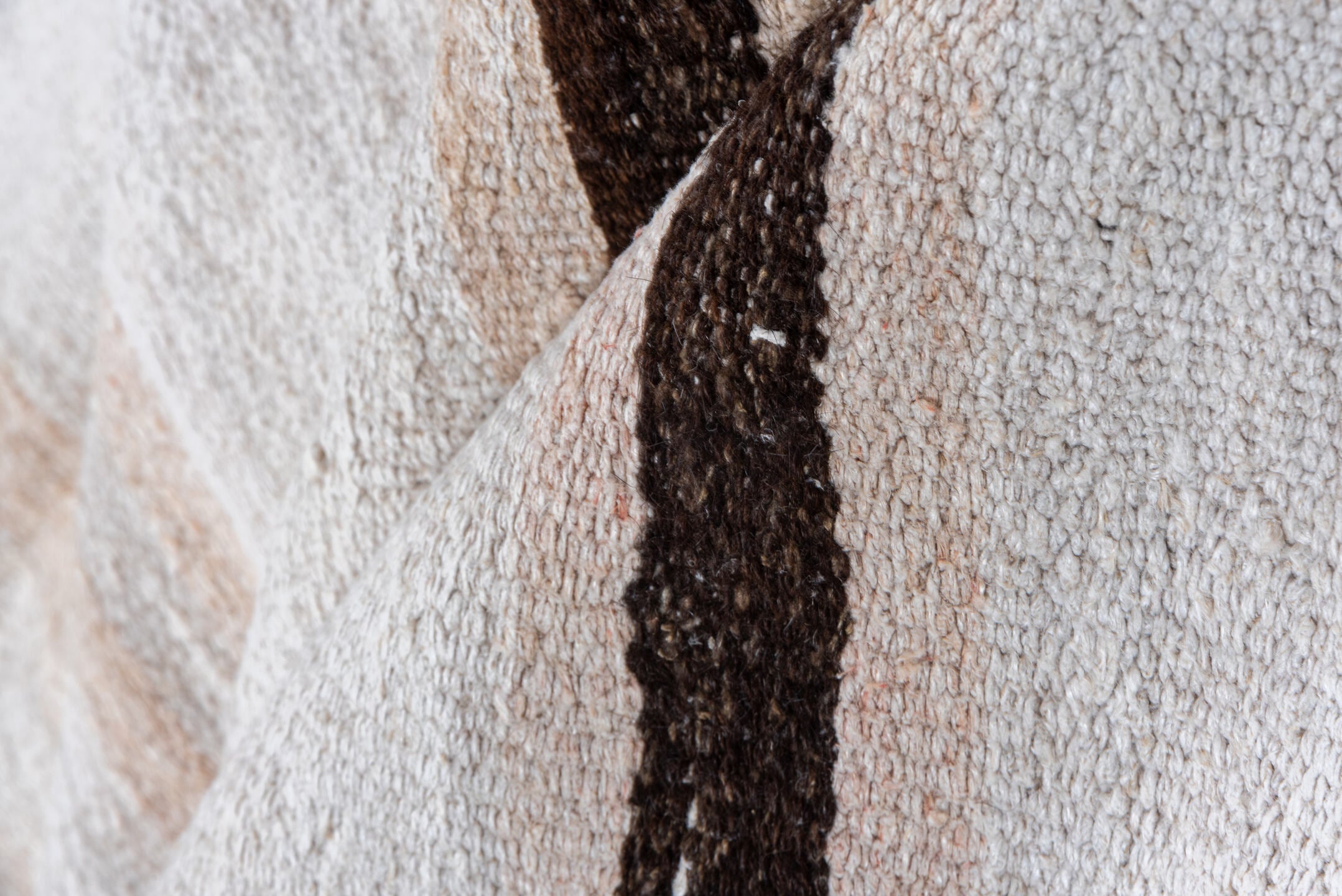 6' x 12' one-of-a-kind handmade vintage Hemp Kilim large size rug. Color palette: brown, gainsboro, gray, light gray, linen