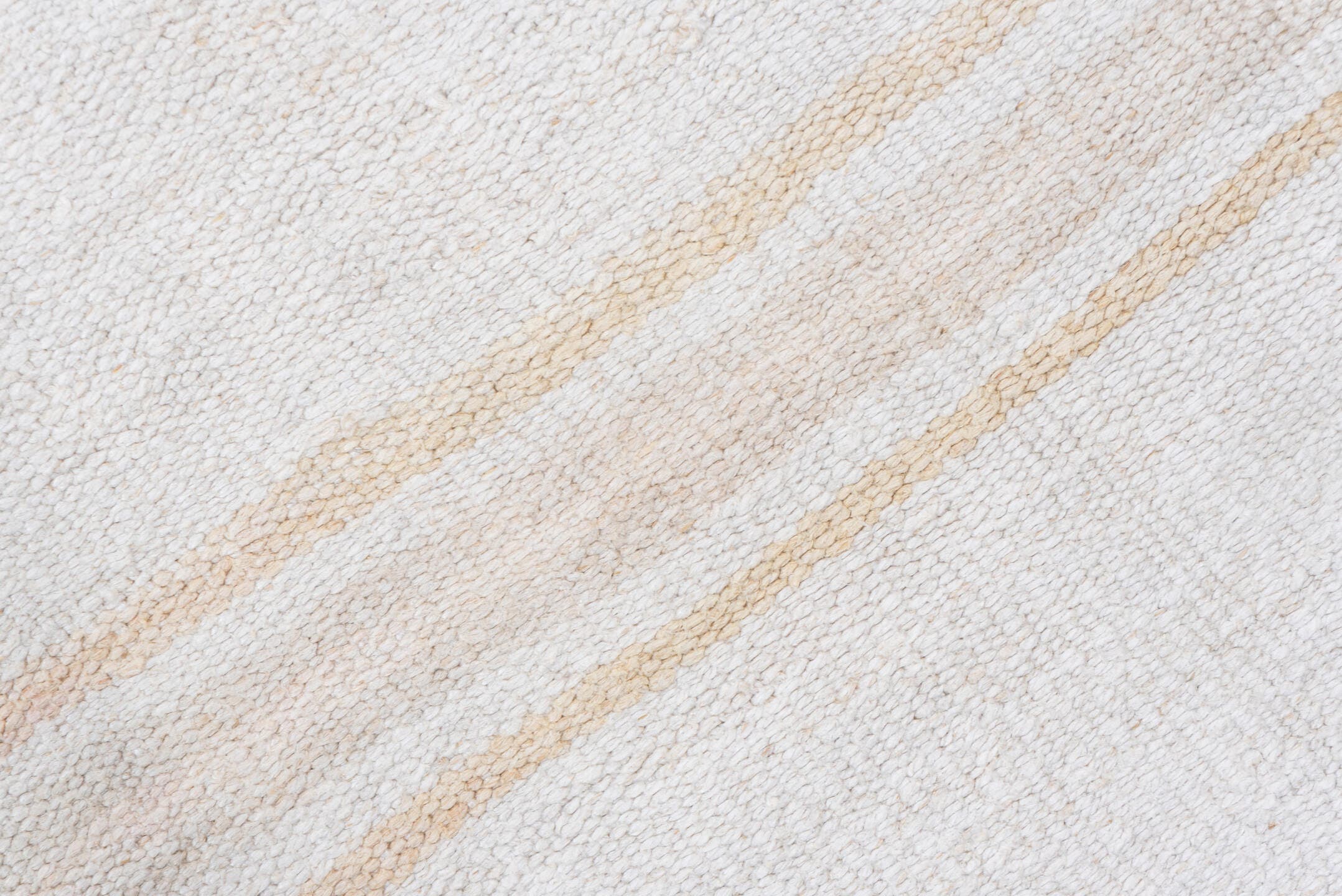 5' x 11' one-of-a-kind handmade vintage Hemp Kilim rug. Color palette: ivory, cream, beige, sand