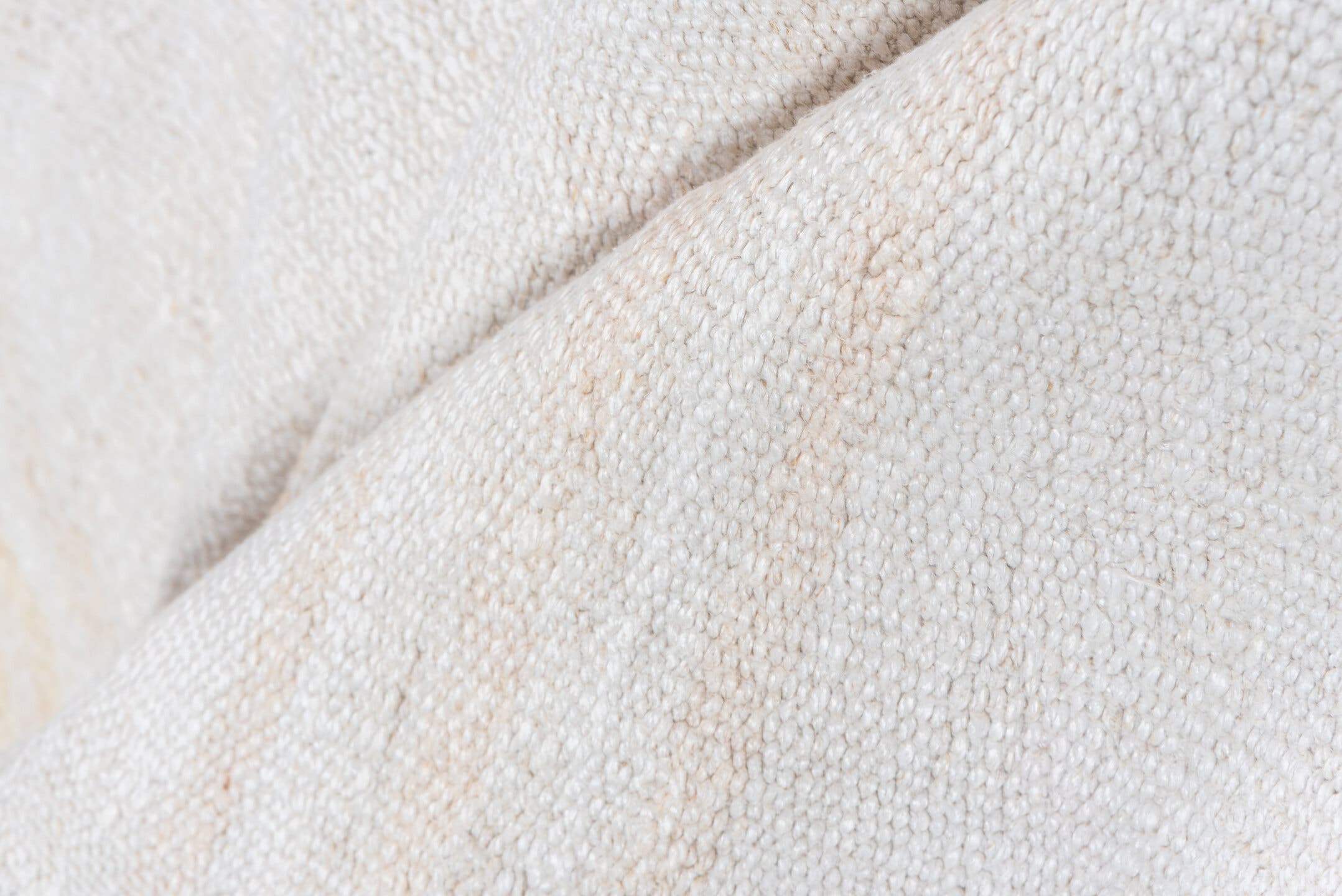 5' x 11' one-of-a-kind handmade vintage Hemp Kilim rug. Color palette: ivory, cream, beige, sand
