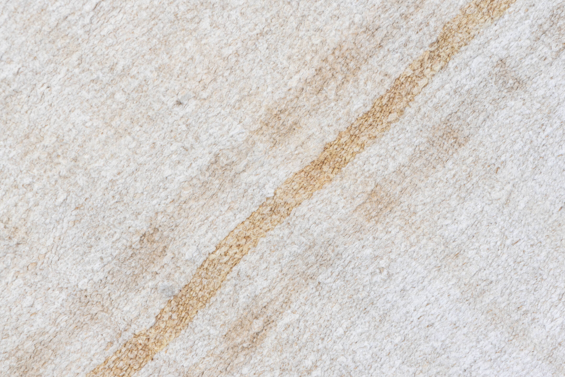 5' x 12' one-of-a-kind handmade vintage Hemp Kilim rug. Color palette: ivory, camel, cream, taupe, beige, gray