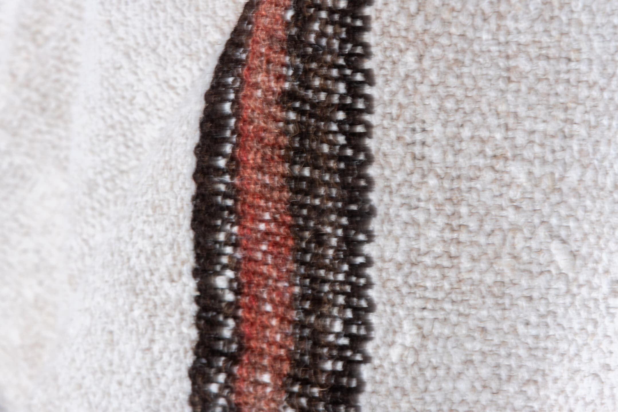 5' x 10' one-of-a-kind handmade vintage Hemp Kilim medium size rug. Color palette: ivory, cream, charcoal, rust, brown, gray