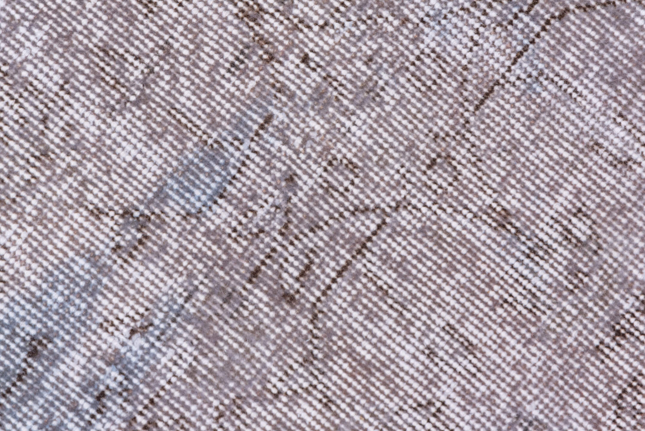 6' x 10' one-of-a-kind handmade vintage Overdyed large size rug. Color palette: dark gray, gainsboro, gray, light gray