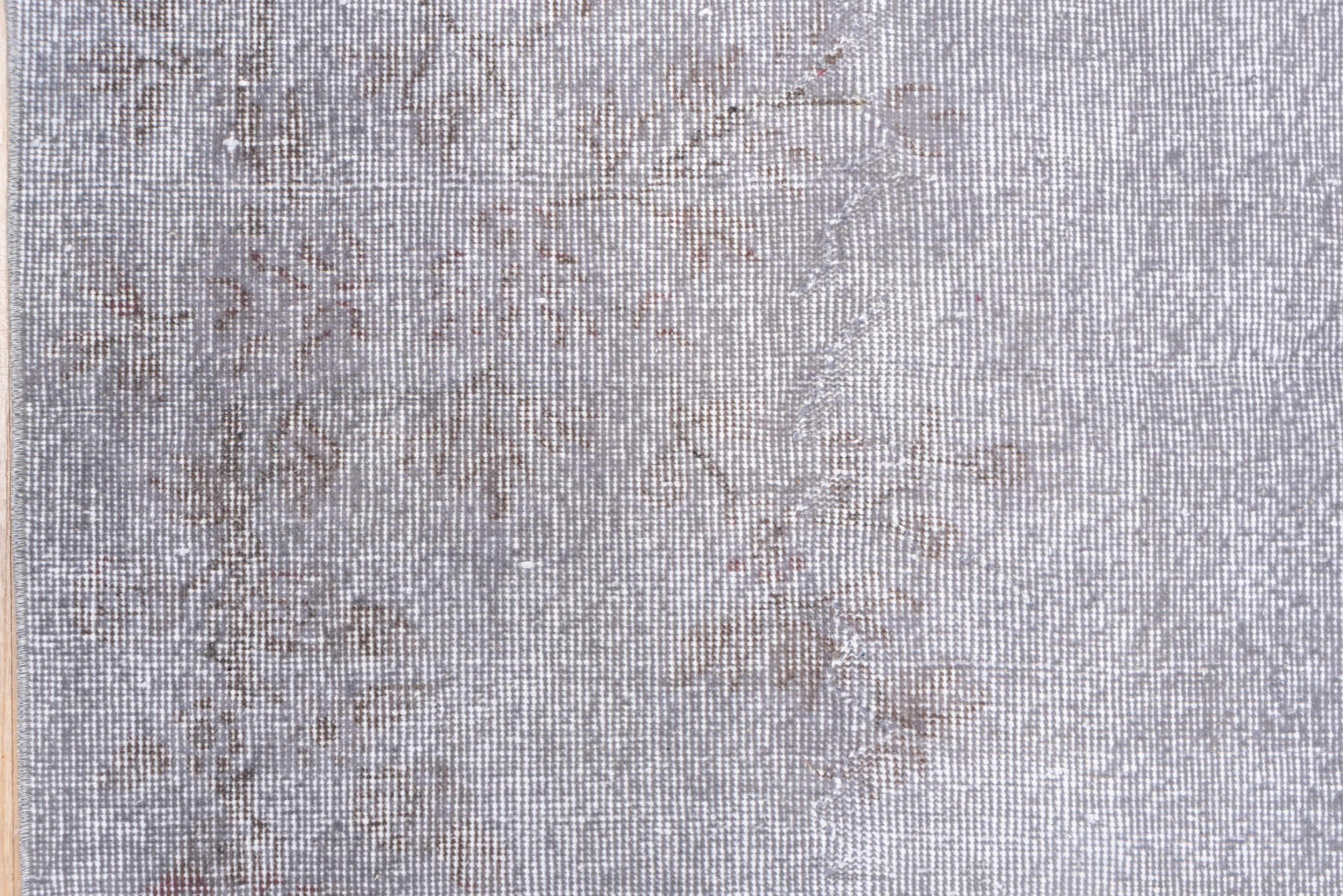 6' x 10' one-of-a-kind handmade antique Overdyed large size rug. Color palette: lavender, silver, taupe, ivory, rose