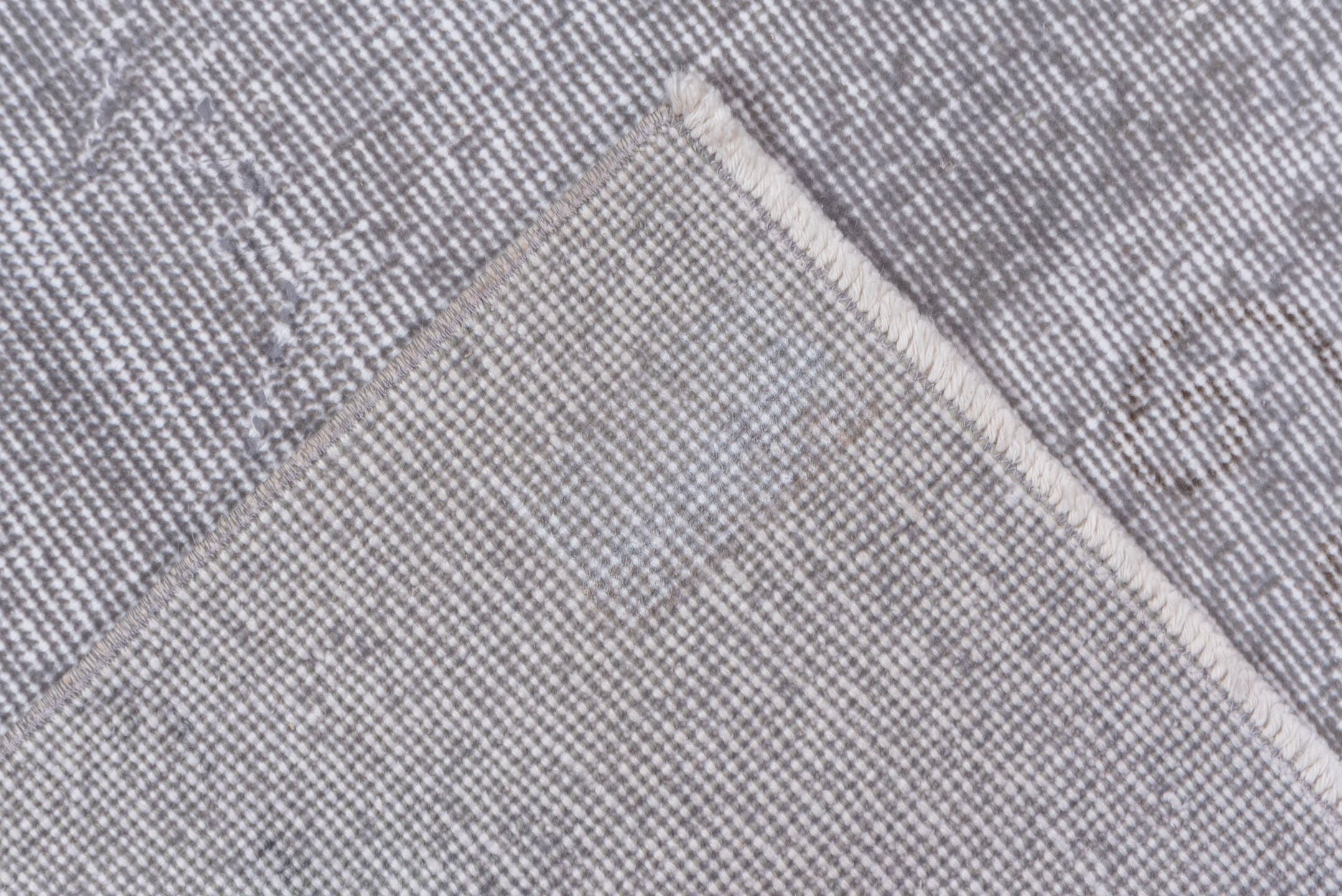 6' x 10' one-of-a-kind handmade antique Overdyed large size rug. Color palette: lavender, silver, taupe, ivory, rose