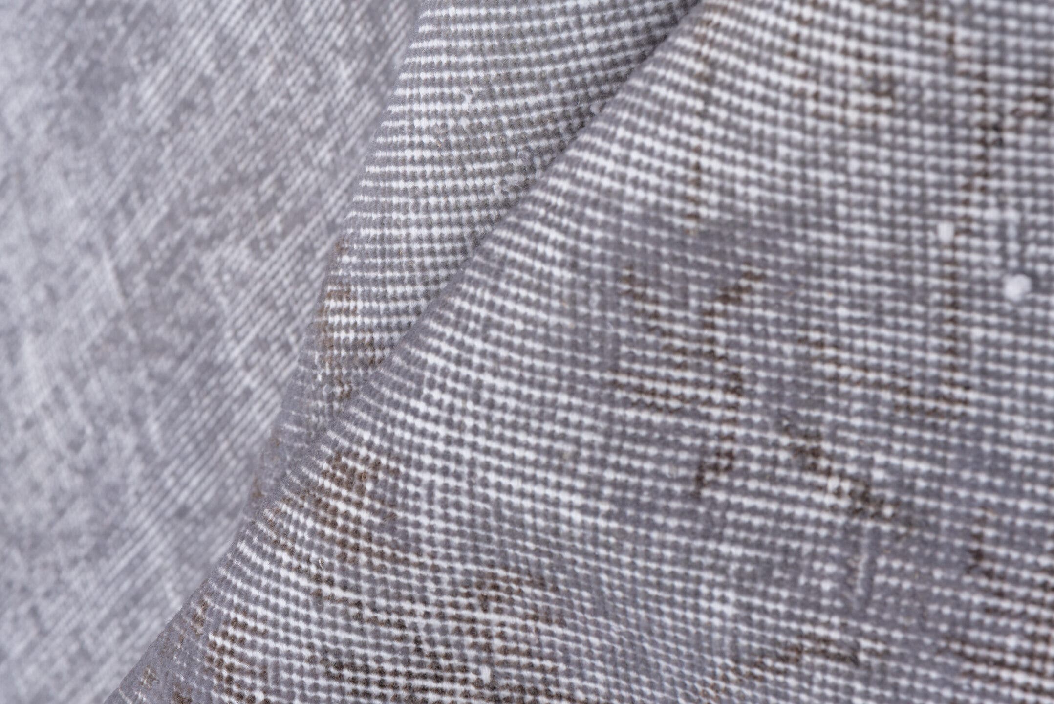 6' x 10' one-of-a-kind handmade antique Overdyed large size rug. Color palette: lavender, silver, taupe, ivory, rose
