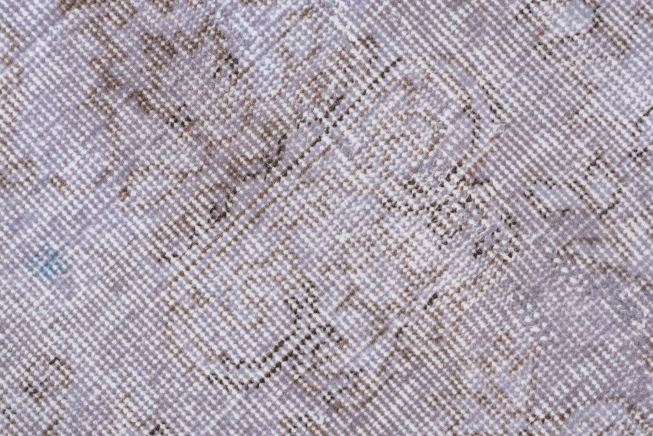 6' x 9' one-of-a-kind handmade antique Overdyed medium size rug. Color palette: ivory, blush, taupe, beige, pale lavender
