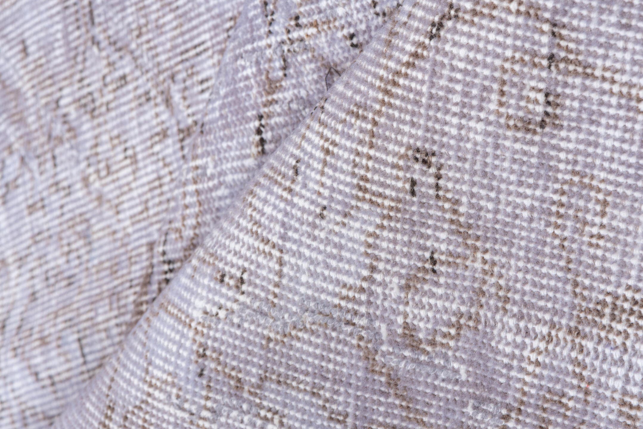 6' x 9' one-of-a-kind handmade antique Overdyed medium size rug. Color palette: ivory, blush, taupe, beige, pale lavender