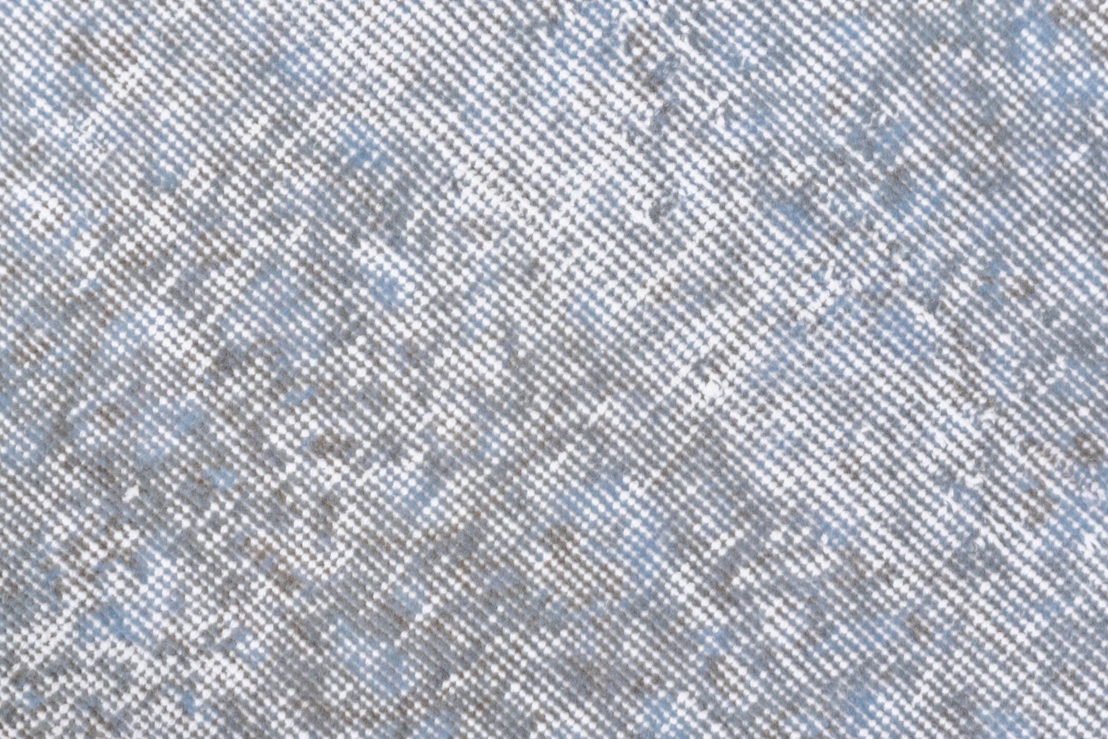 6' x 9' one-of-a-kind handmade antique Overdyed medium size rug. Color palette: ivory, pale blue, silver, taupe, gray