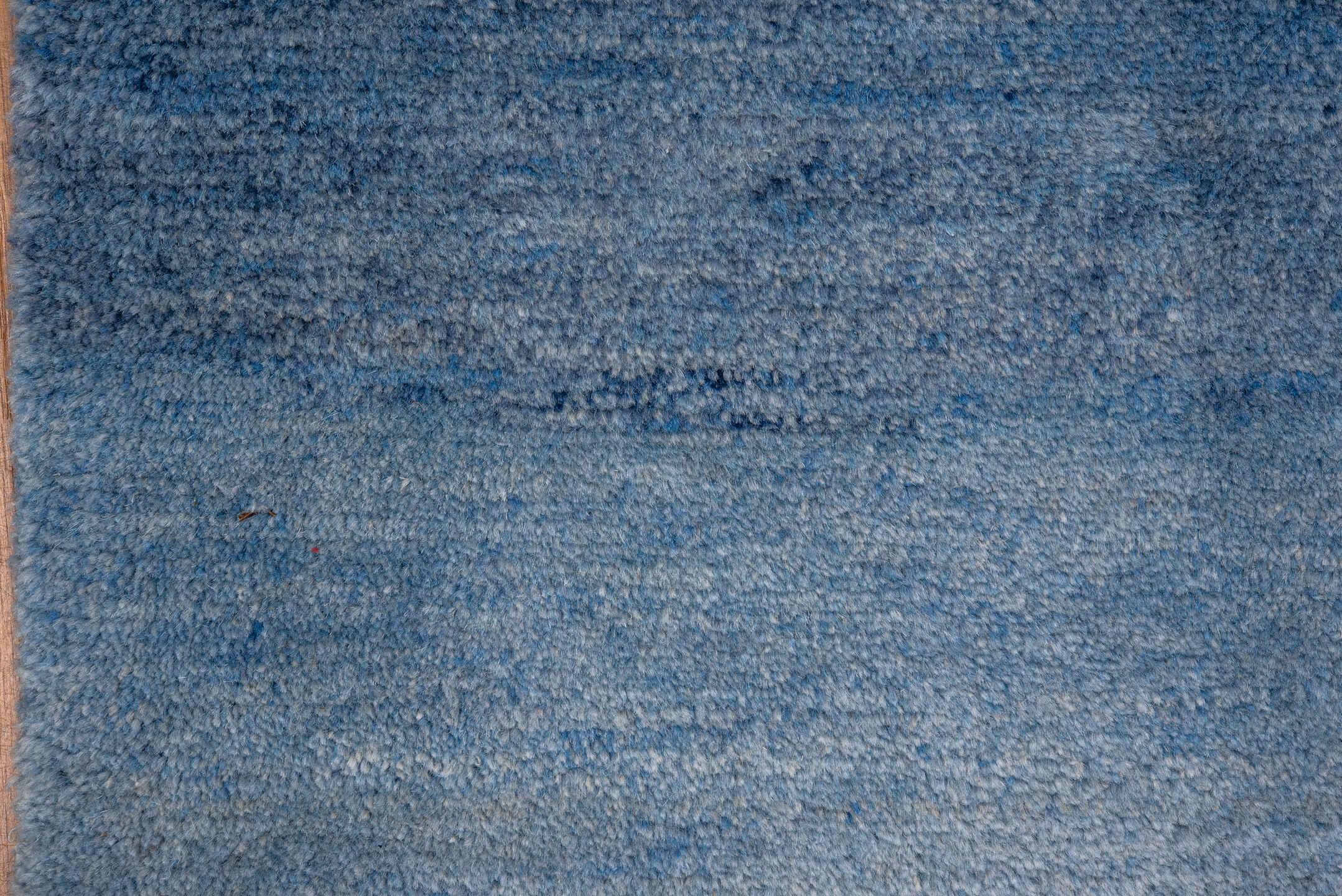 5' x 6' one-of-a-kind handmade vintage Tibetan rug. Color palette: blue, navy, slate, sky blue, gray, light blue