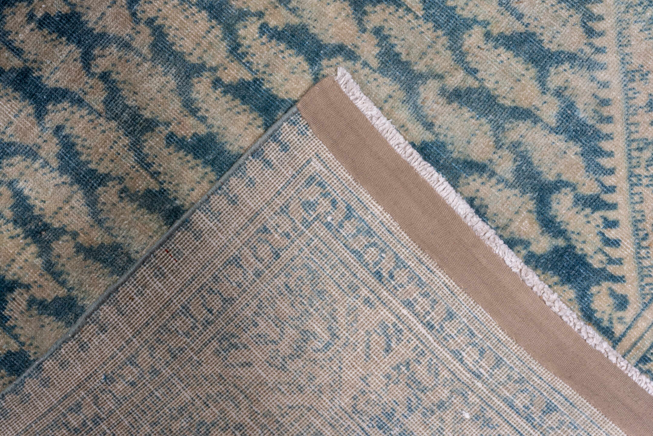 3' x 17' one-of-a-kind handmade antique Sivas runner rug. Color palette: ivory, pale blue, sky blue, beige, taupe