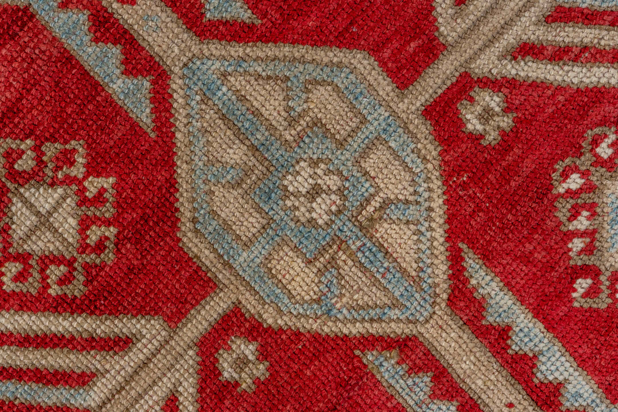 3' x 7' one-of-a-kind handmade antique Caucasian runner rug. Color palette: ivory, sky blue, rust, beige, camel, crimson